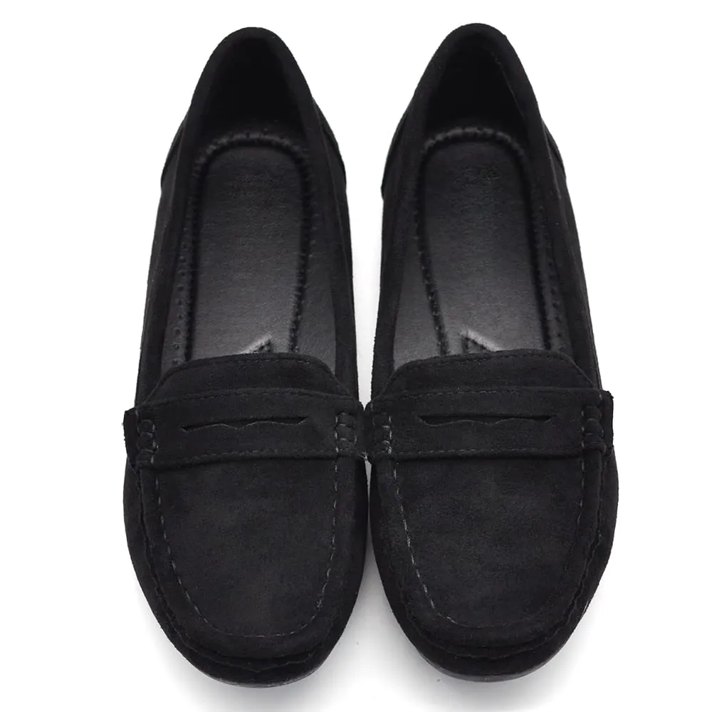 IF Mocassini Donna in Camoscio Sintetico Slip On FT245 Nero 38 - immagine 3