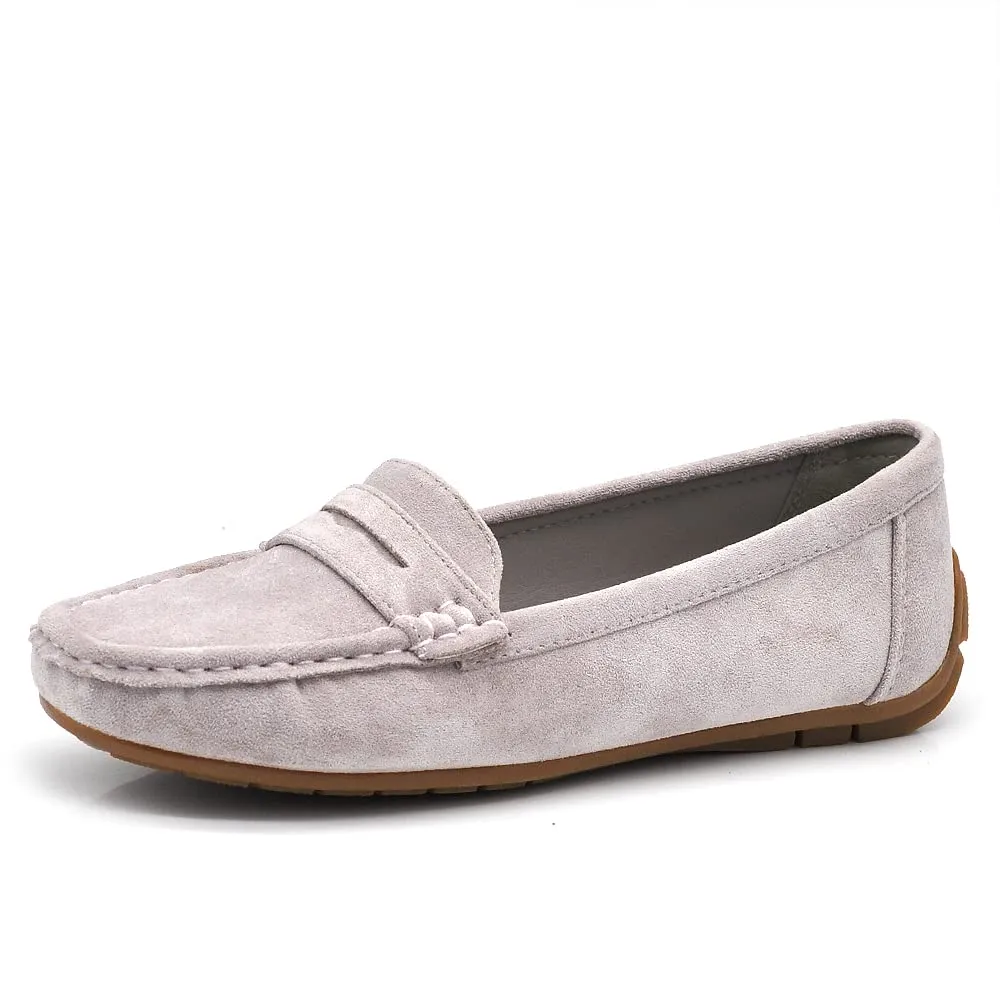 IF Scarpe Mocassini Loafers Donna Camoscio con Strass FT245 Lilla/Grigio 37 - immagine 1