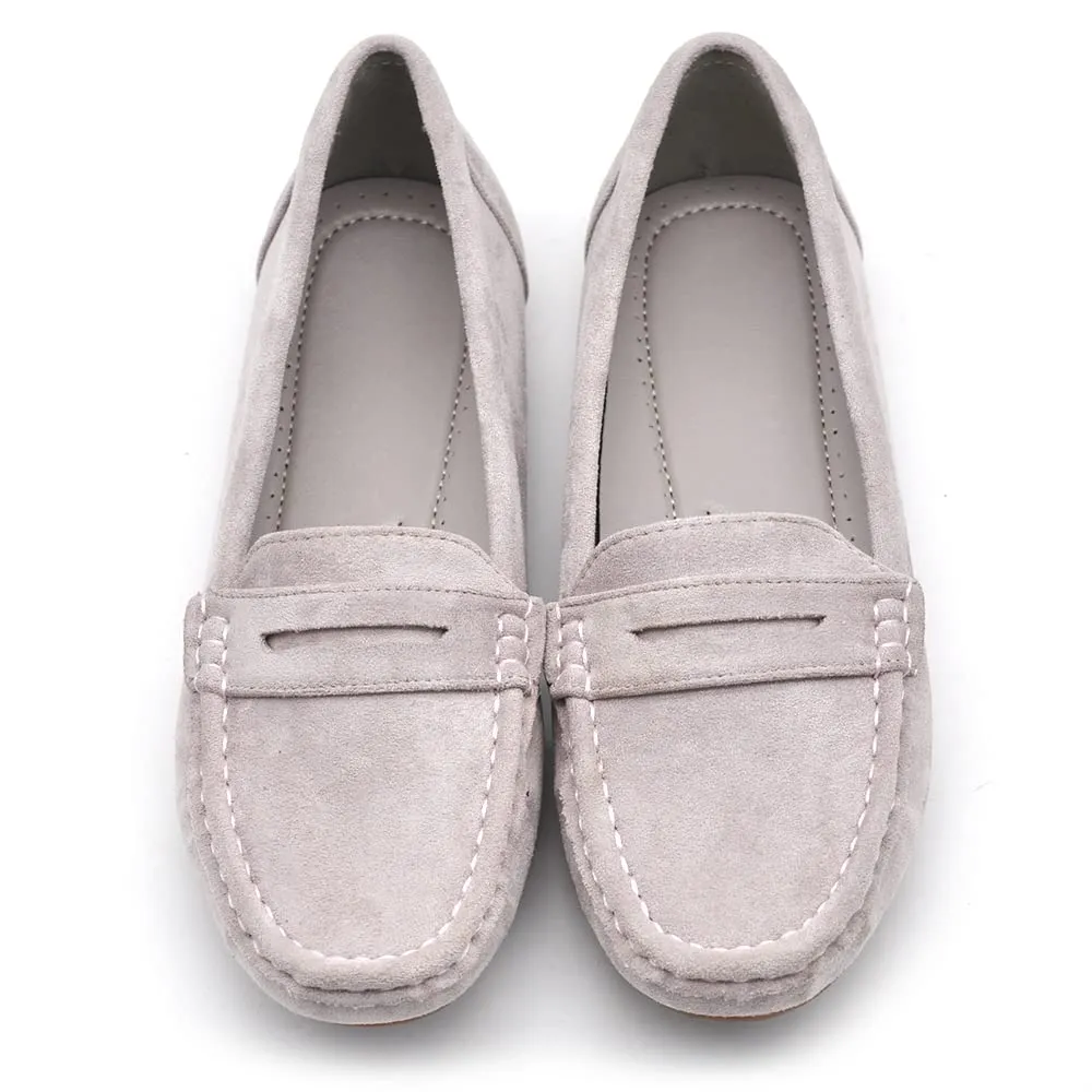 IF Scarpe Mocassini Loafers Donna Camoscio con Strass FT245 Lilla/Grigio 37 - immagine 2