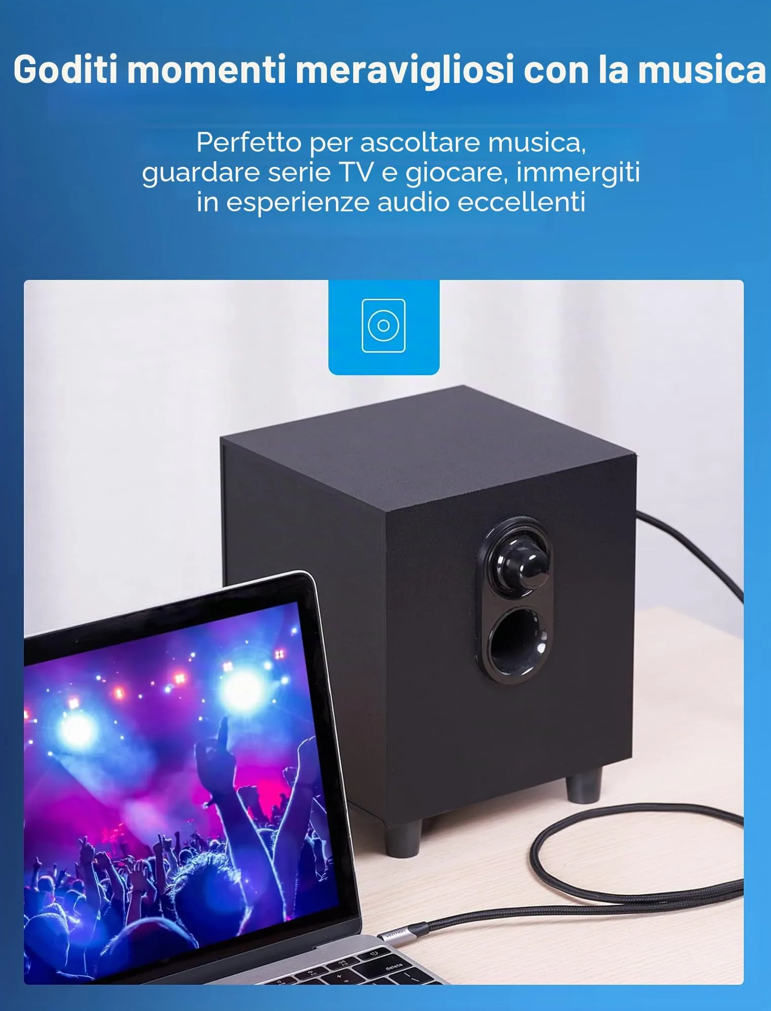 Vention Cavo Audio 3,5 mm a 6,35 mm TRS Maschio a Maschio, 0,5 m - immagine 5