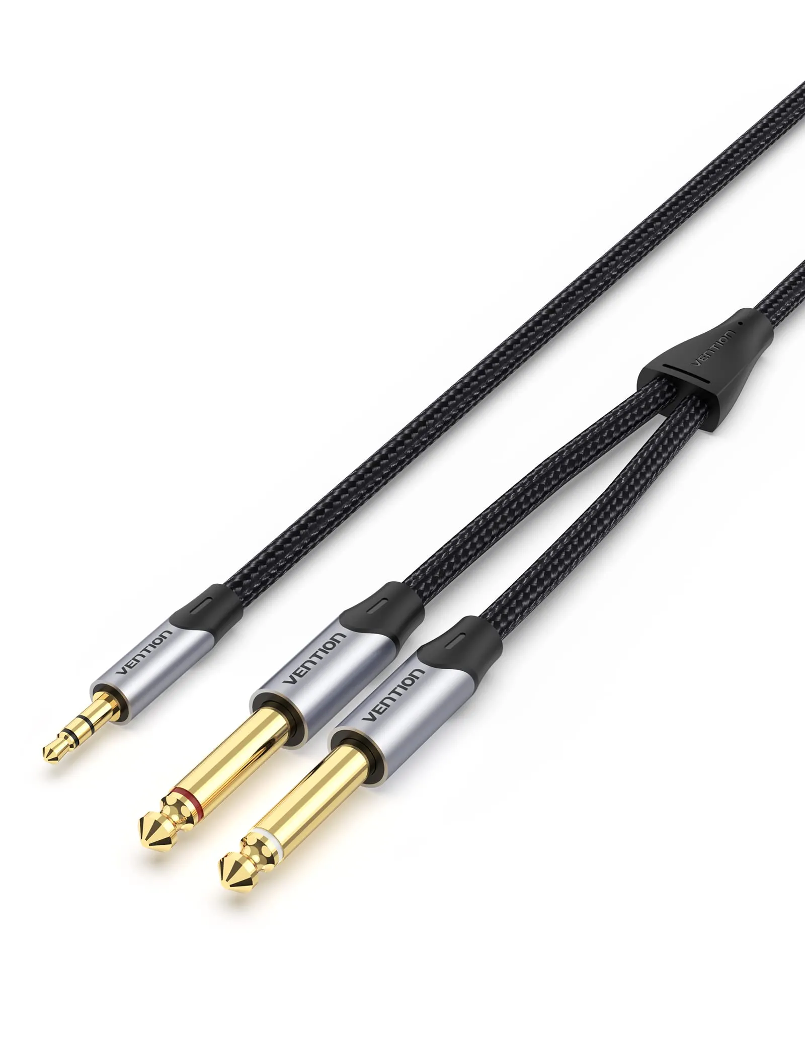 VENTION Cavo Audio 3,5 mm a doppio jack 6,35 mm Mono Y Splitter, 5 m, Nero - immagine 1