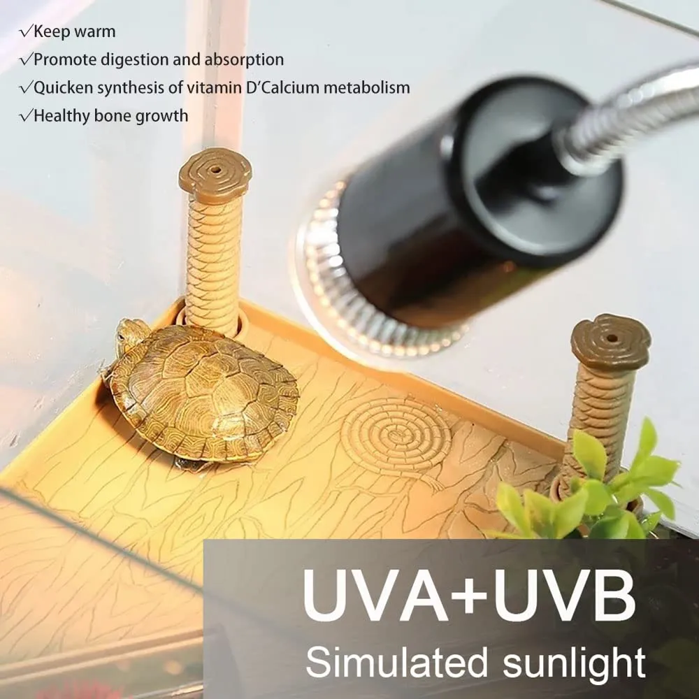 ROXIIFEE Lampada Riscaldante UVA UVB per Tartarughe, Rettili e Anfibi, E27 25W/50W, per Acquario e Terrario - immagine 5