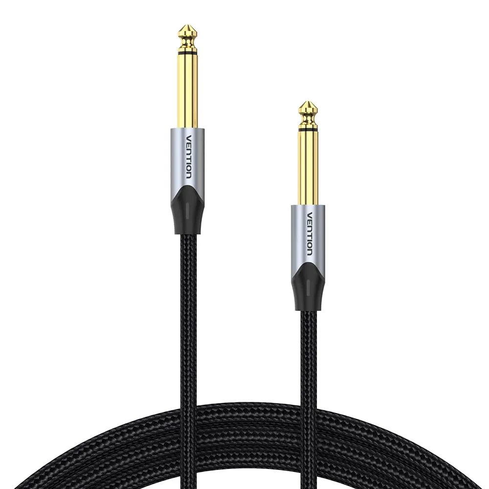 VENTION Cable de guitarra 6,35 mm TS a Jack 1/4 pulgadas para Instrumentos, Altavoces, Amplificador, Bajo y Mezclador – 3 m - immagine 1
