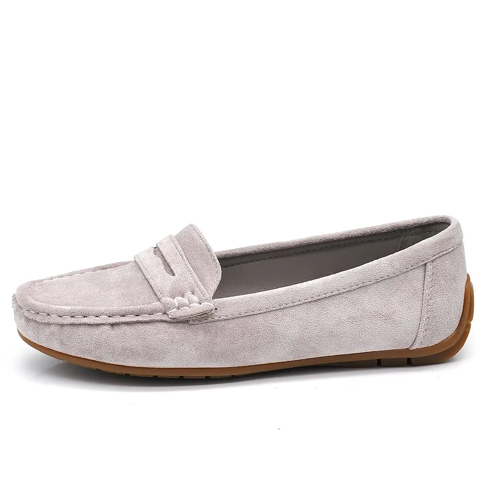 IF Mocassini Slip On Loafers Donna in Camoscio con Strass FT245 Lilla/Grigio N.41 - immagine 3