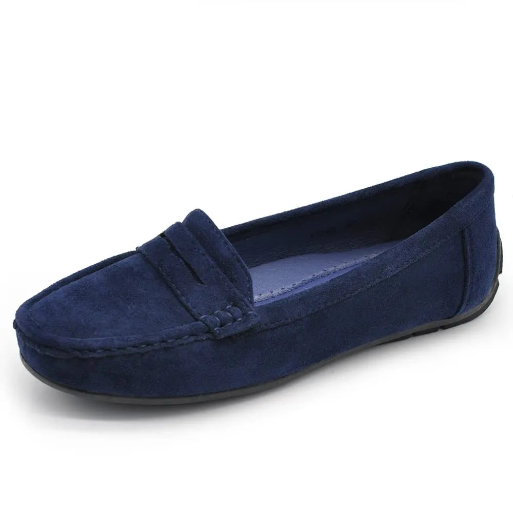 IF Mocassini Slip On Donna con Strass in Camoscio Blu FT245 N.40 - immagine 1