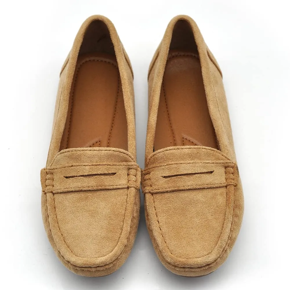 IF Mocassini Slip On Loafers Donna in Camoscio con Strass FT245 Camel N.37 - immagine 2