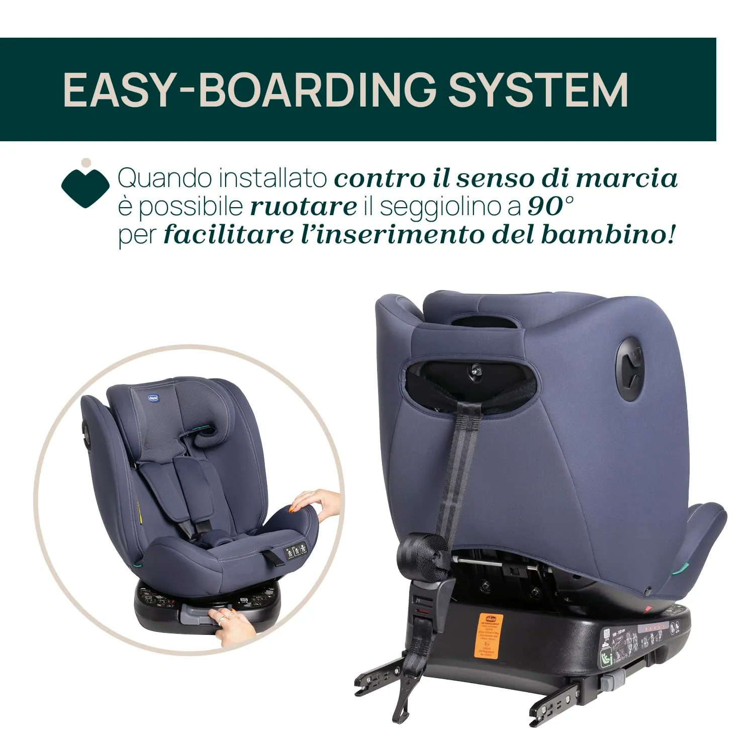 Chicco Unico Evo I-Size Seggiolino Auto 0-36 kg, ECE R129/03, Isofix Girevole 360°, Gruppo 0+/1/2/3, 0-12 Anni - immagine 4