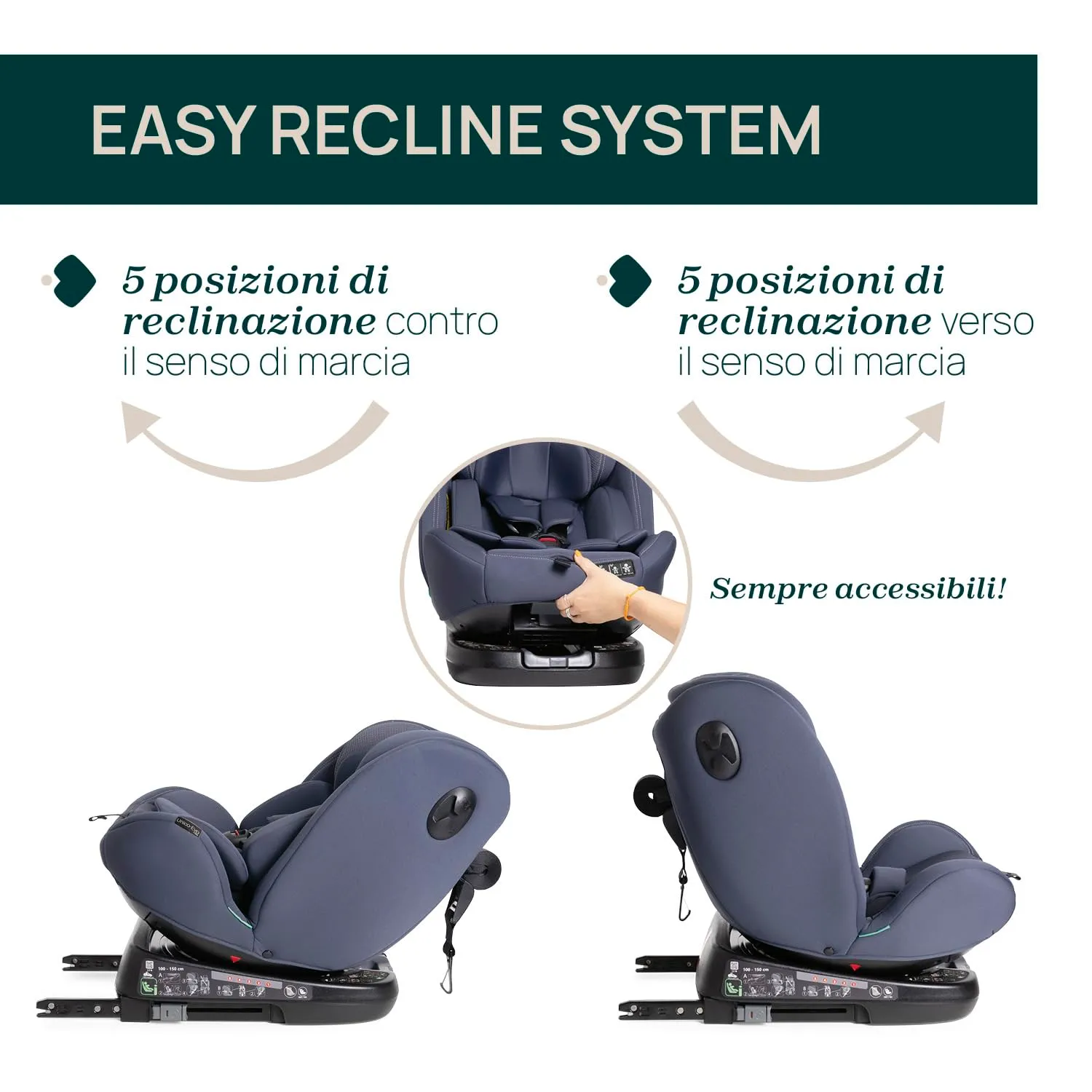 Chicco Unico Evo I-Size Seggiolino Auto 0-36 kg, ECE R129/03, Isofix Girevole 360°, Gruppo 0+/1/2/3, 0-12 Anni - immagine 5