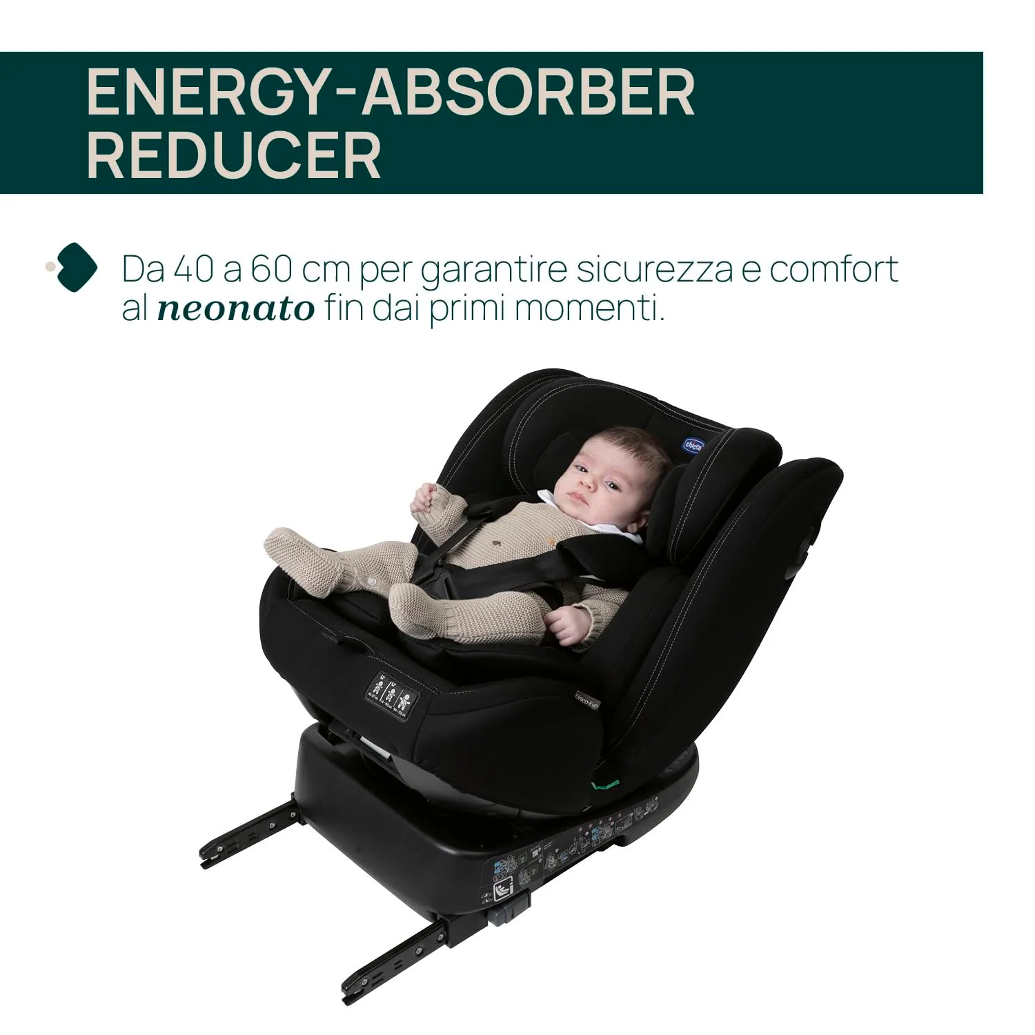 Chicco Unico Evo I-Size Seggiolino Auto 0-36 kg, ECE R129/03, Isofix Girevole 360°, Gruppo 0+/1/2/3, 0-12 Anni - immagine 7