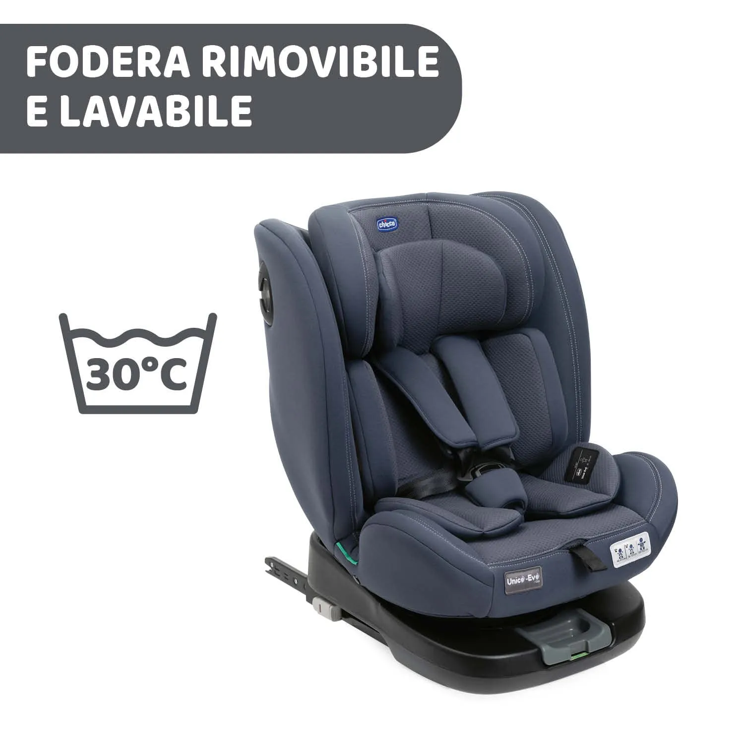 Chicco Unico Evo I-Size Seggiolino Auto 0-36 kg, ECE R129/03, Isofix Girevole 360°, Gruppo 0+/1/2/3, 0-12 Anni - immagine 14
