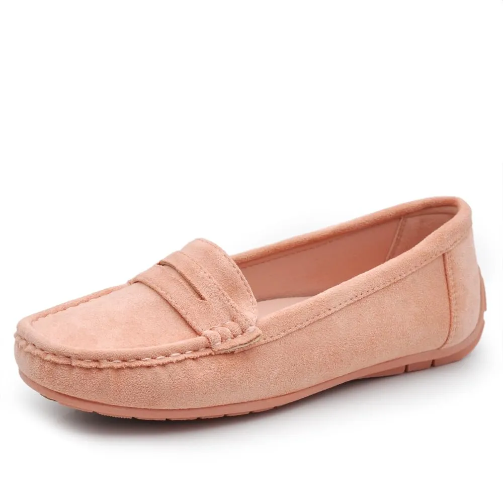 IF Mocassini Slip On Loafers Donna in Camoscio con Strass Rosa Salmone FT245 N.36 - immagine 1
