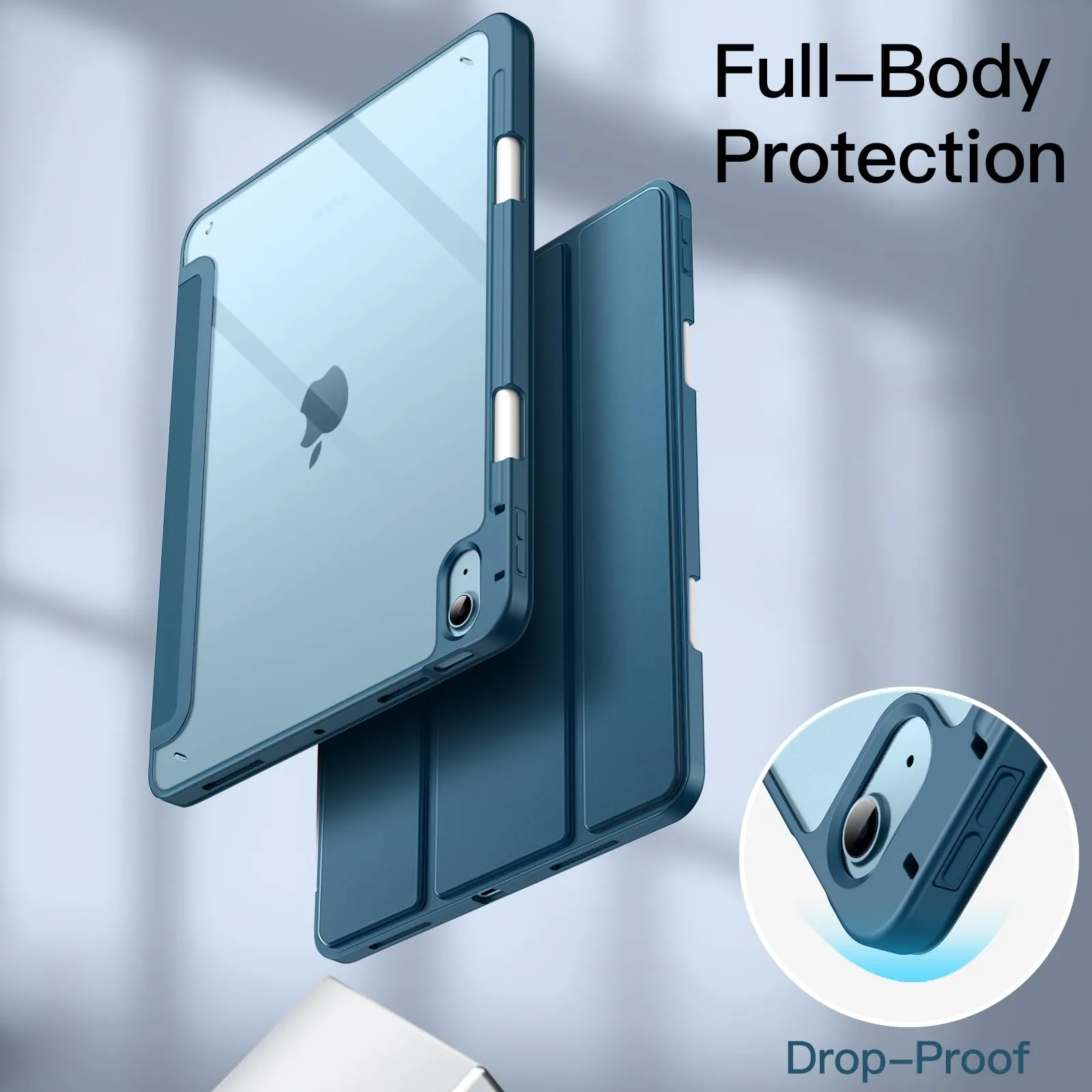 JETech Custodia per iPad Air 11" M4/M3/M2 & Air 5/4, Blu - immagine 4