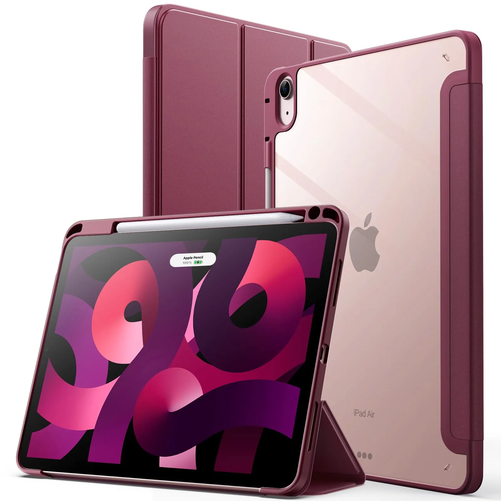 JETech Custodia per iPad Air 11" M4/M3/M2 & Air 5/4, Vino Rosso - immagine 1