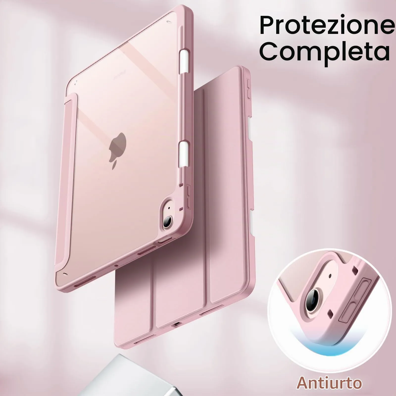 JETech Custodia per iPad Air 11" M4/M3/M2 & Air 5/4, Rosa - immagine 4