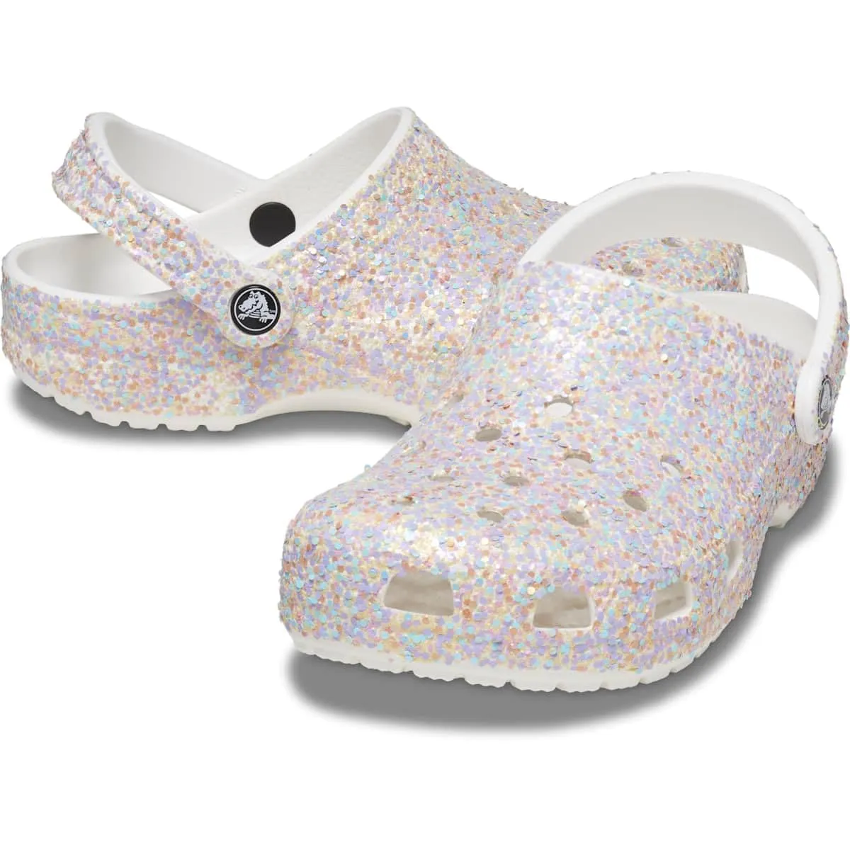Crocs Classic Rainbow Dye Zoccoli, Bianco/Multi, 6 Donna/4 Uomo - immagine 3