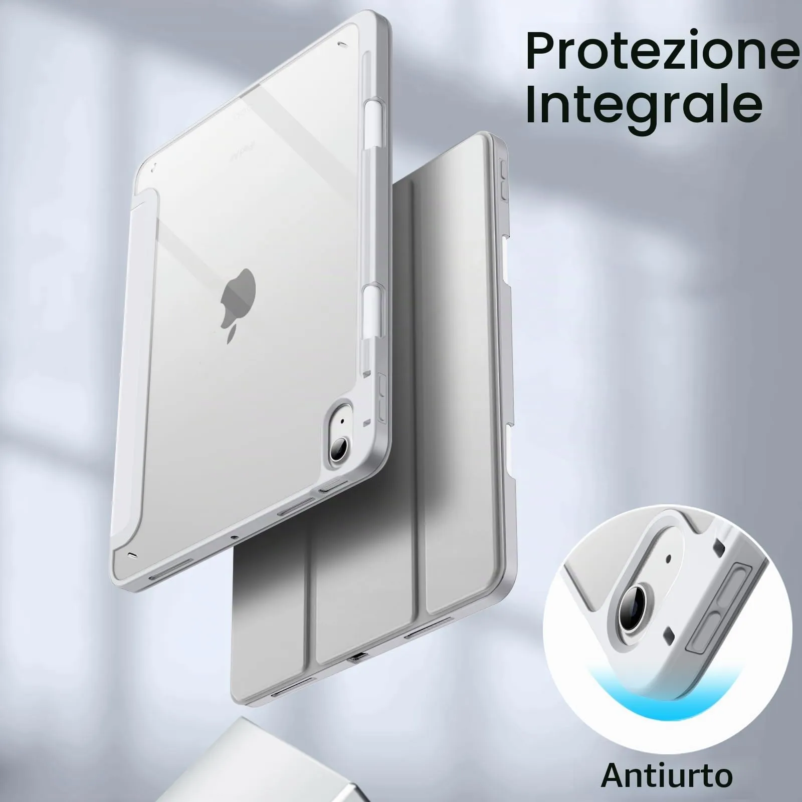 JETech Custodia per iPad Air 11" M4/M3/M2 e Air 10,9" 5/4, Argento - immagine 4