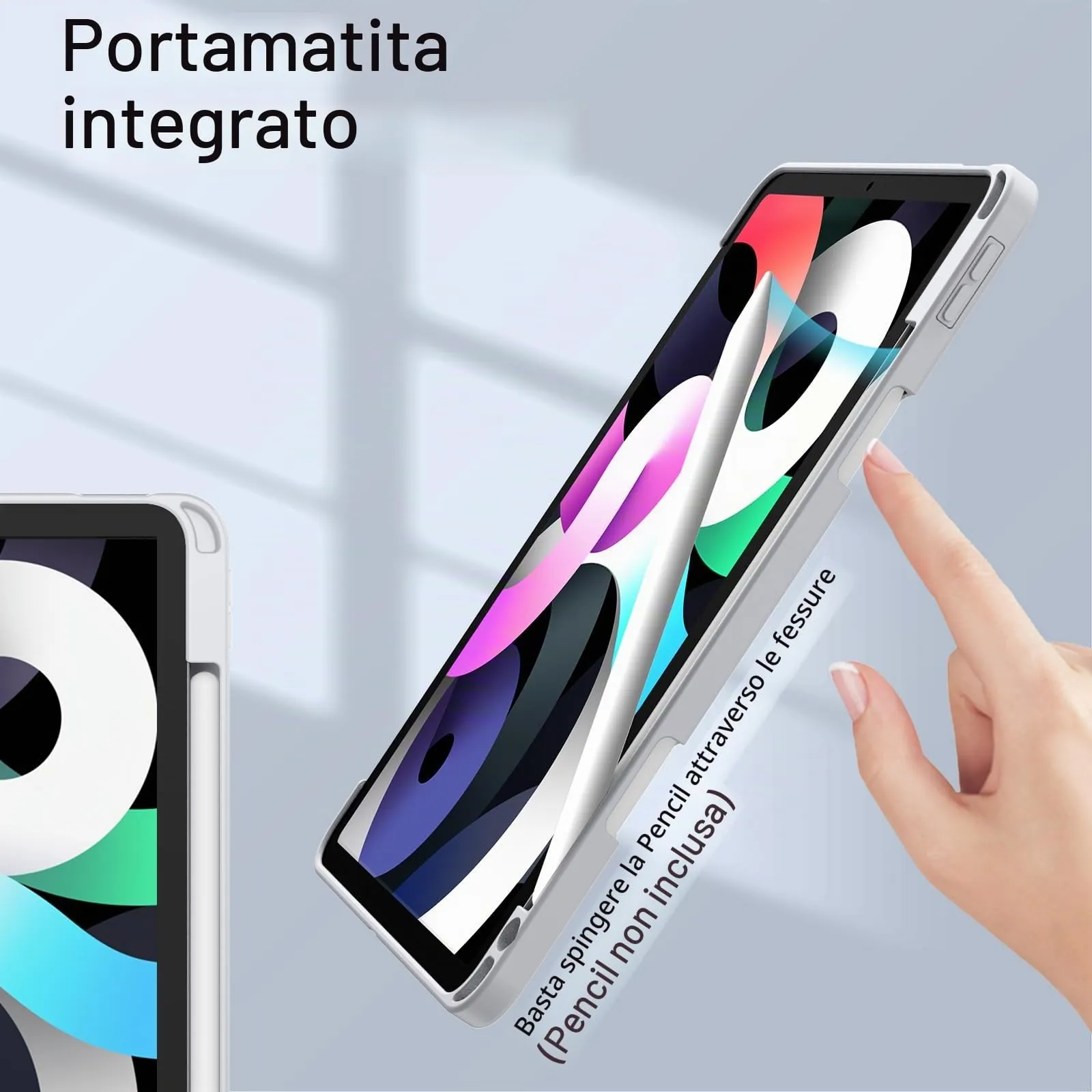 JETech Custodia per iPad Air 11" M4/M3/M2 e Air 10,9" 5/4, Argento - immagine 5