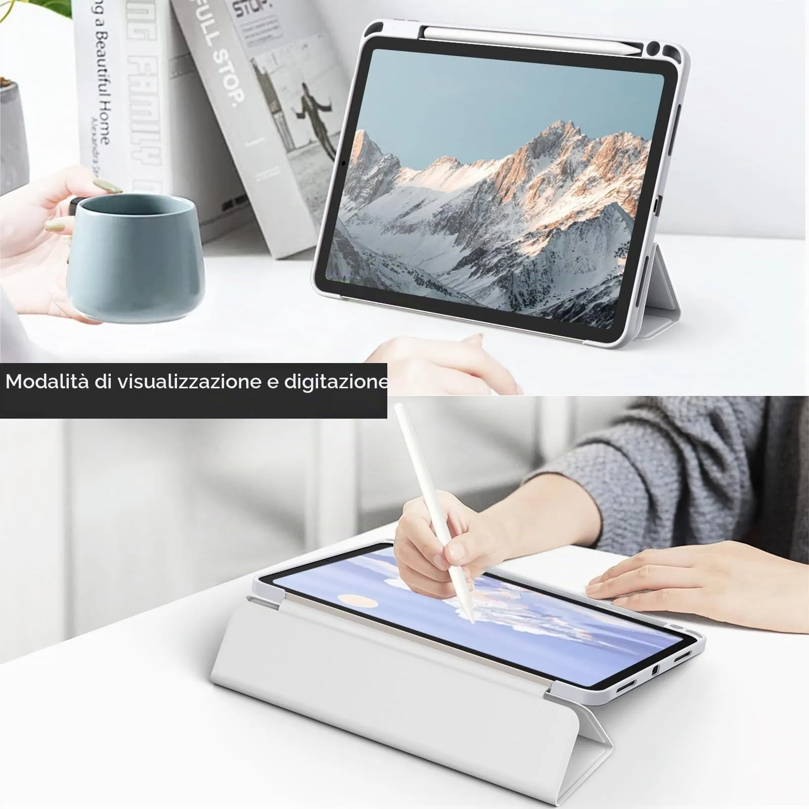 JETech Custodia per iPad Air 11" M4/M3/M2 e Air 10,9" 5/4, Argento - immagine 7