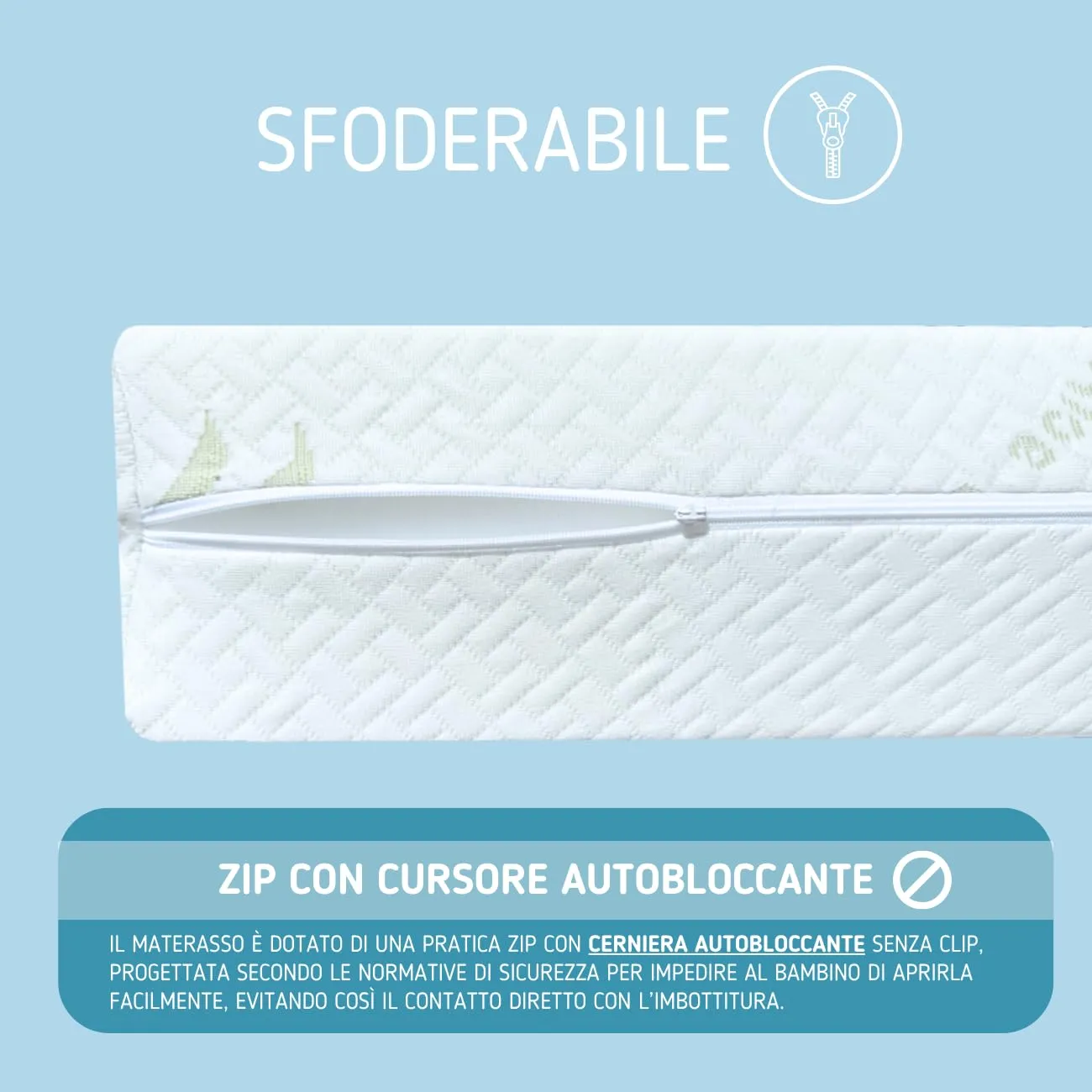 Kiby Materasso per Lettino in Aloe Vera, 120 x 60 x 14 cm - immagine 4