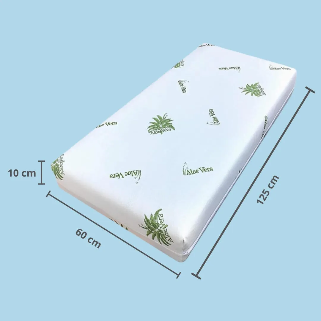 Kiby Materasso per Lettino in Aloe Vera, 125 x 60 x 10 cm, Sfoderabile e Lavabile - immagine 4