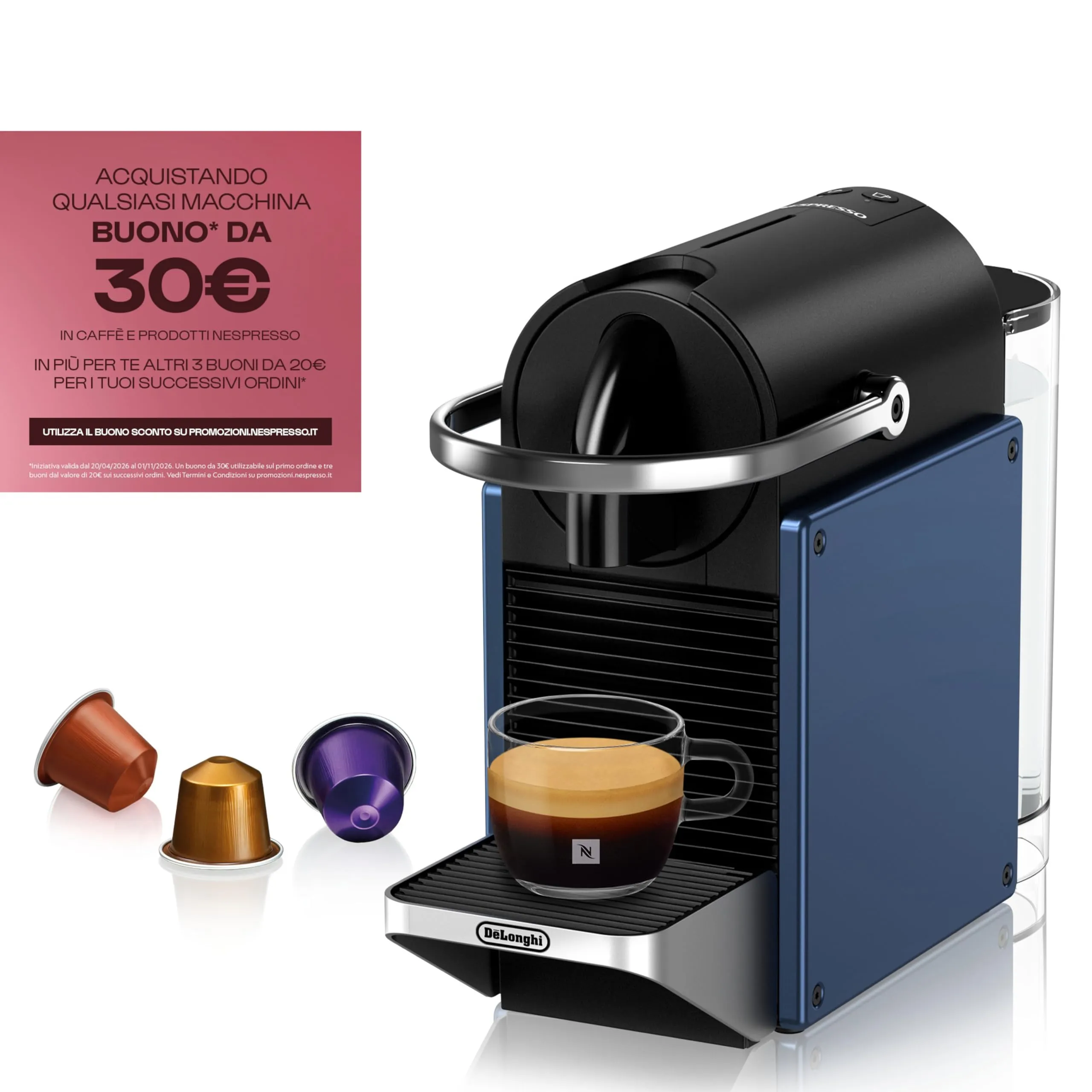 Nespresso DeLonghi EN 127.BL Kaffeekapselmaschine Blau - immagine 2