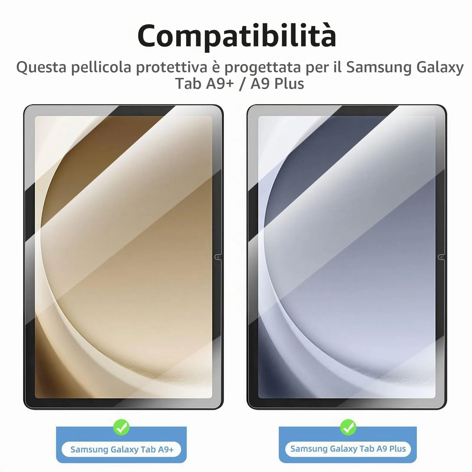 NEW'C Pellicola in Vetro Temperato per Samsung Galaxy Tab A9+ 11 pollici - immagine 2