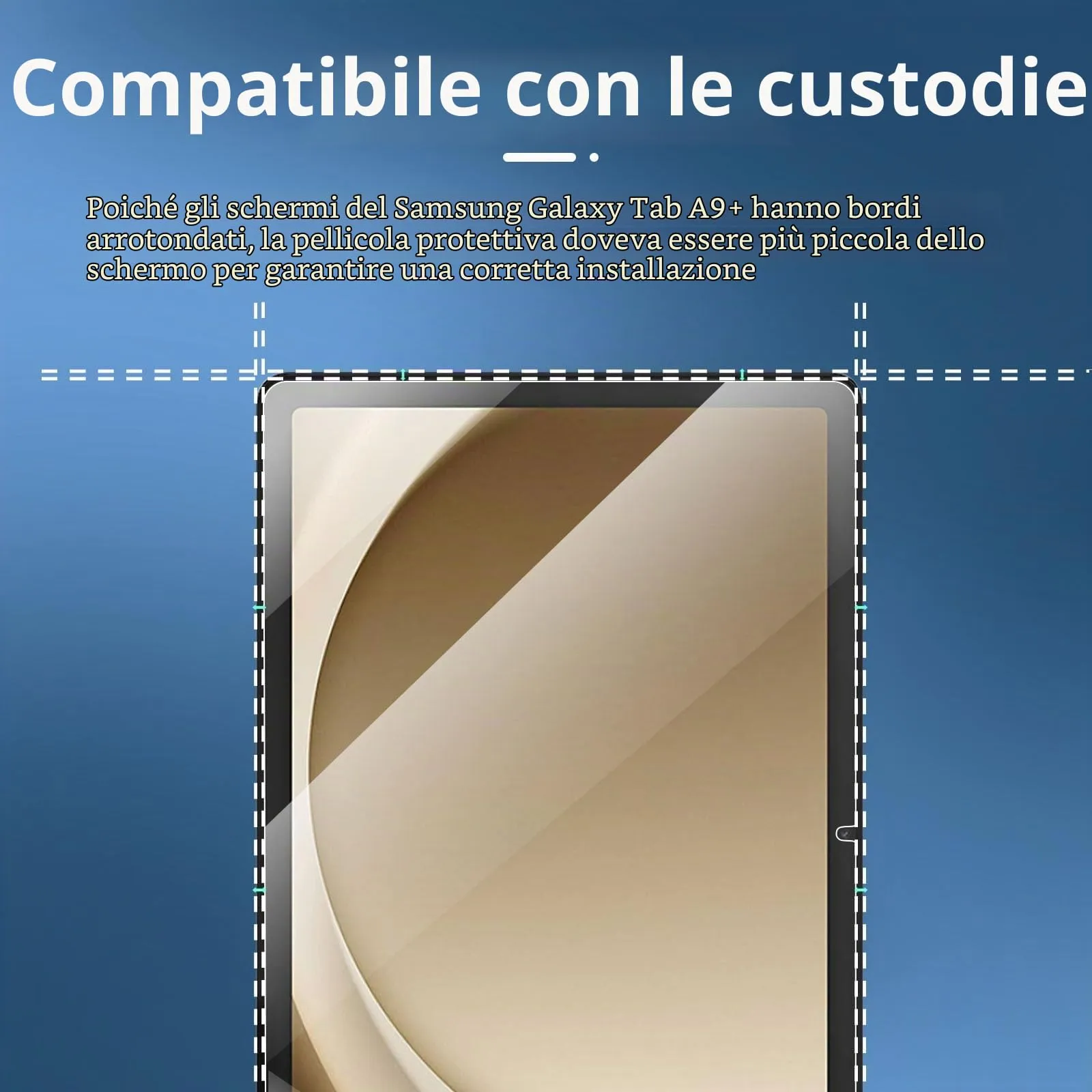 NEW'C Pellicola in Vetro Temperato per Samsung Galaxy Tab A9+ 11 pollici - immagine 3