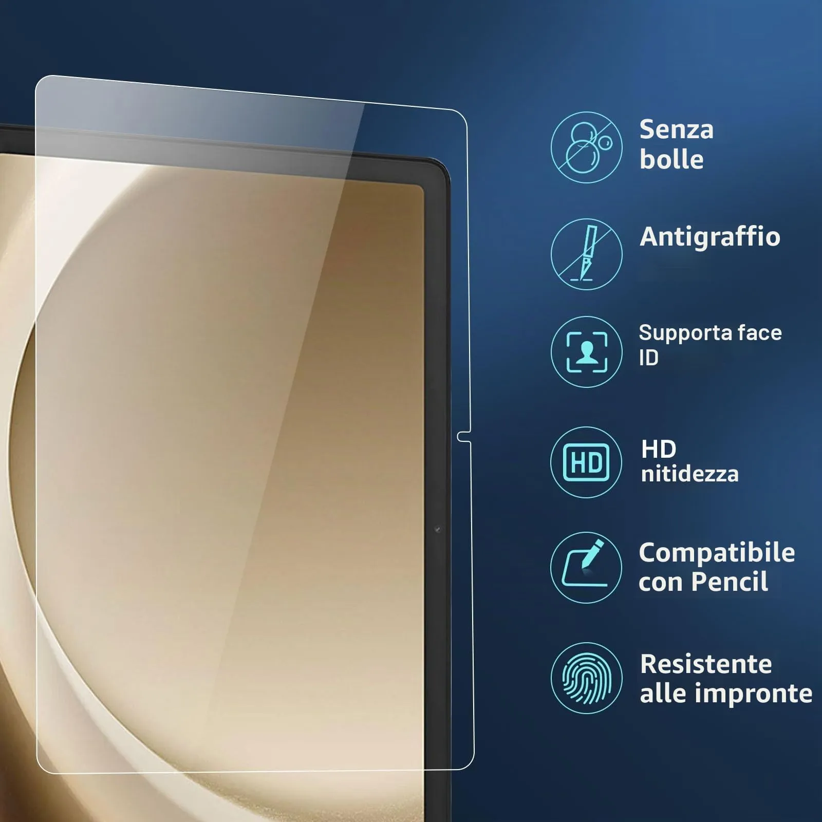 NEW'C Pellicola in Vetro Temperato per Samsung Galaxy Tab A9+ 11 pollici - immagine 4