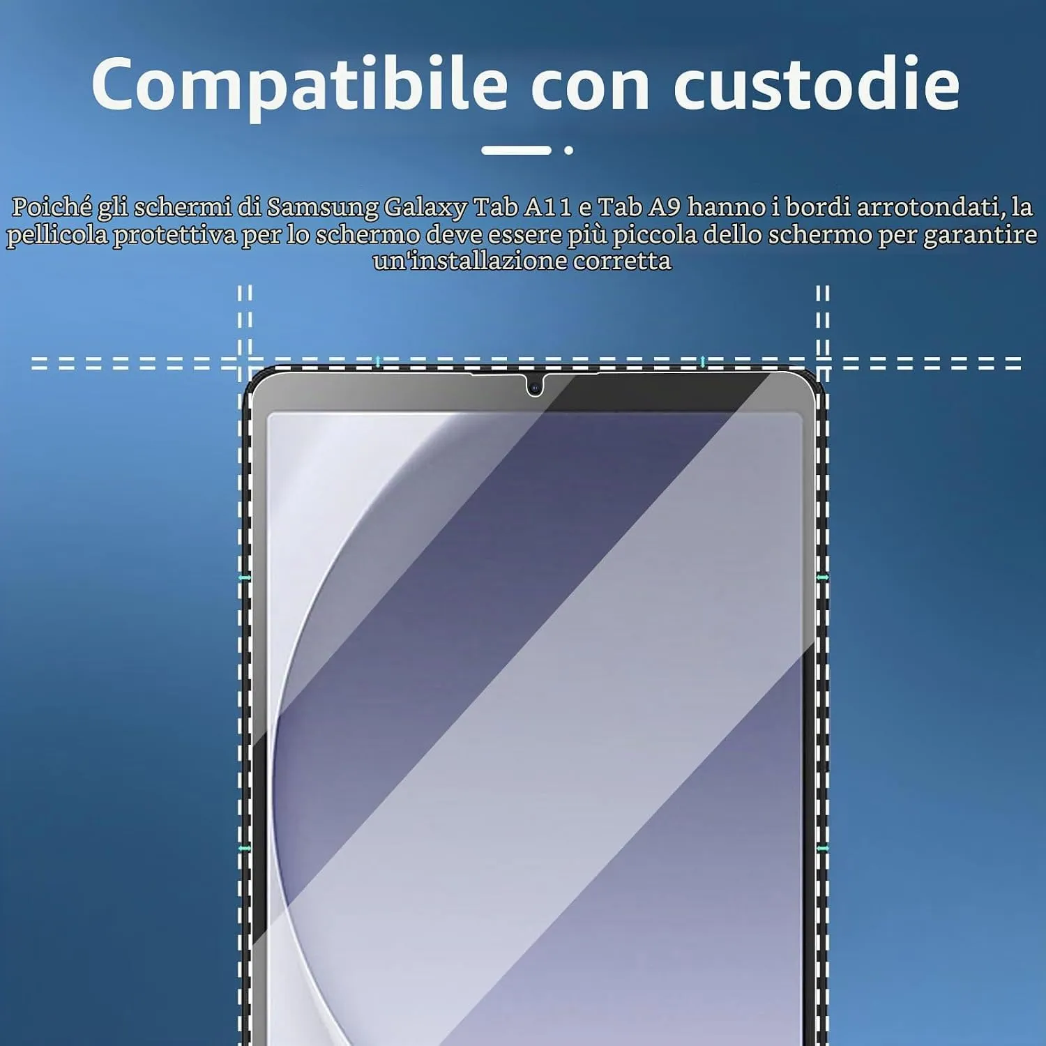 NEW'C Pellicola in Vetro Temperato per Samsung Galaxy Tab A11 8,7" e Galaxy Tab A9 8,7" - immagine 3