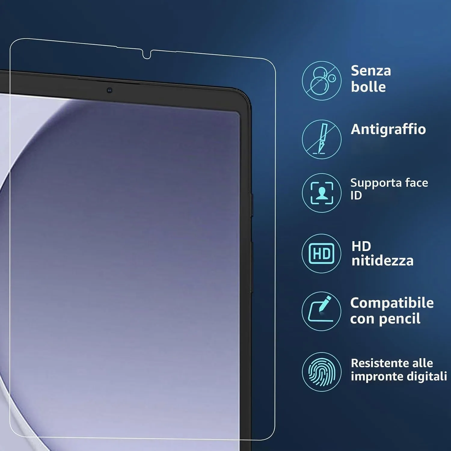 NEW'C Pellicola in Vetro Temperato per Samsung Galaxy Tab A11 8,7" e Galaxy Tab A9 8,7" - immagine 4