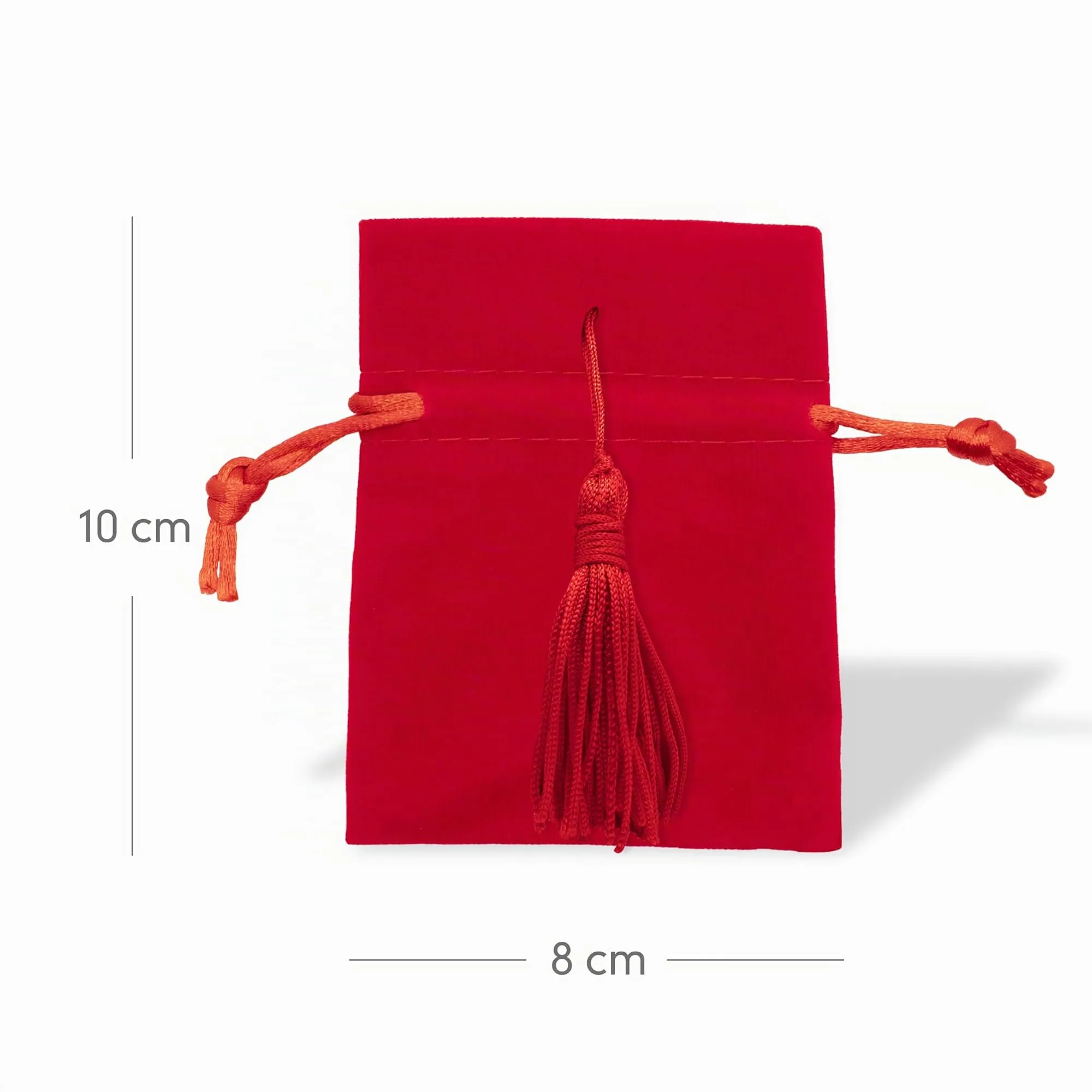 Decoraparty Sacchettini Portaconfetti di Laurea Rossi in Tessuto Poliestere con Nappina e Cordino, 10 x 8 cm, 12 Pezzi - immagine 2