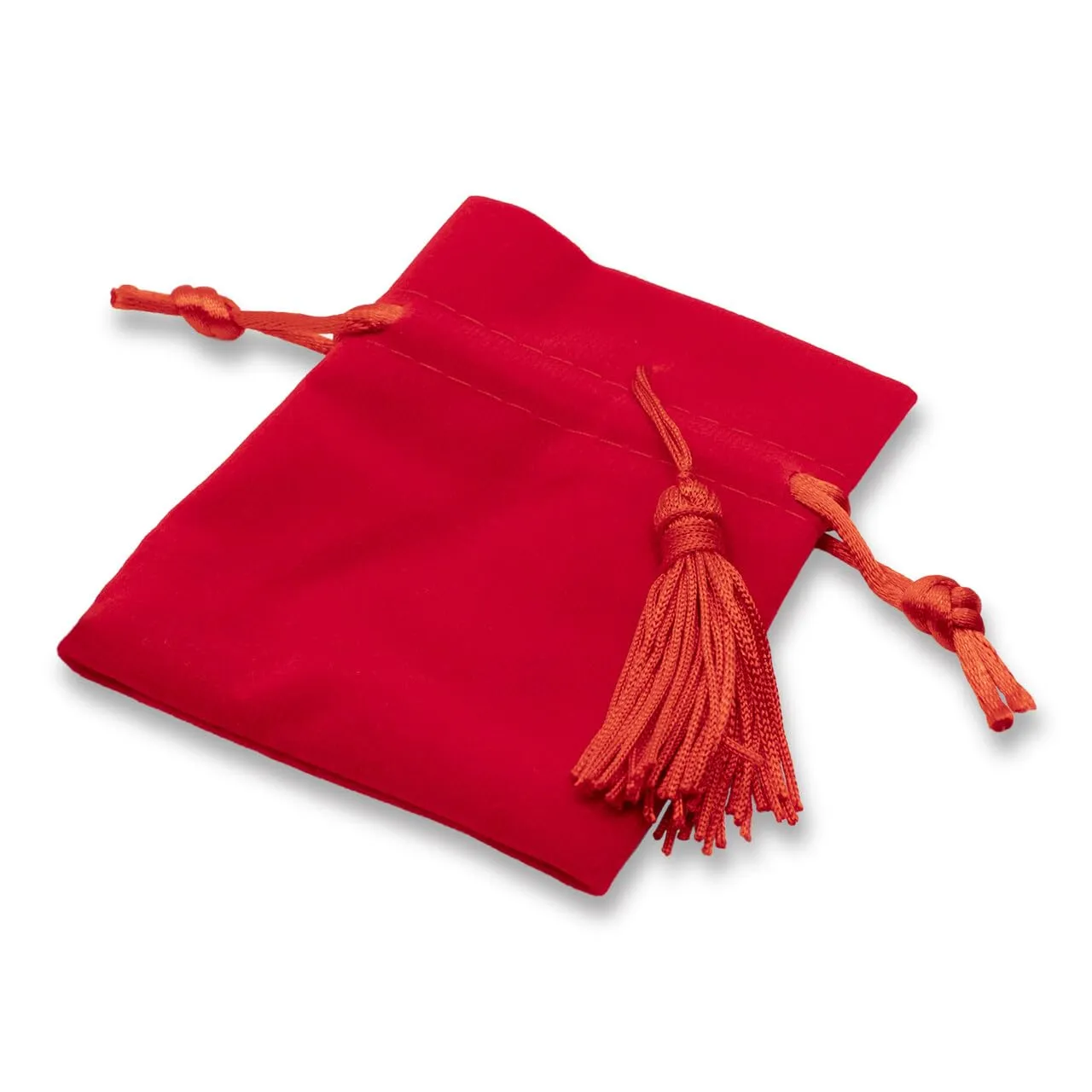 Decoraparty Sacchettini Portaconfetti di Laurea Rossi in Tessuto Poliestere con Nappina e Cordino, 10 x 8 cm, 12 Pezzi - immagine 5