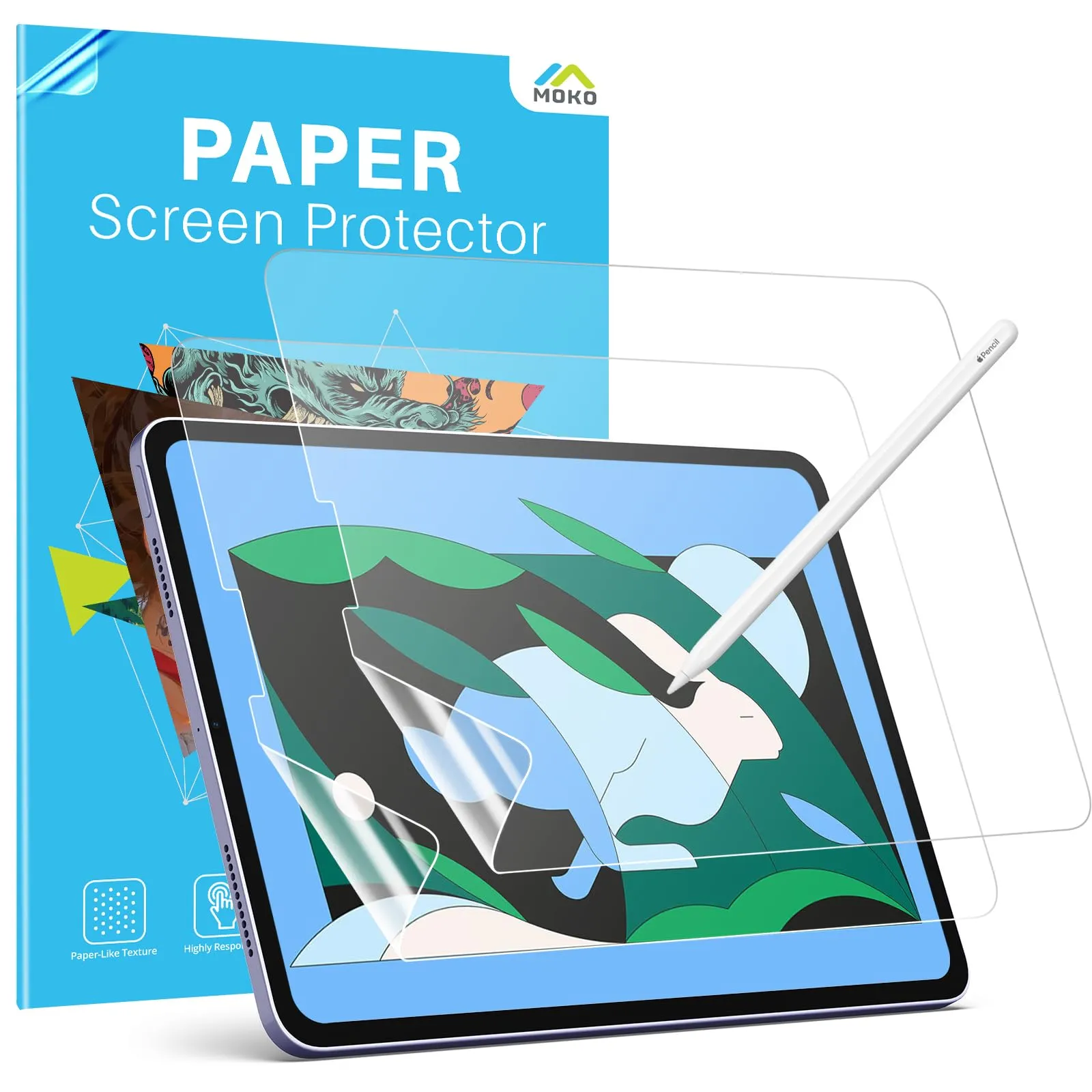 MoKo Pellicola Effetto Carta per iPad Air 5/4 e iPad Pro 11 Pollici, 2 Pezzi - immagine 1