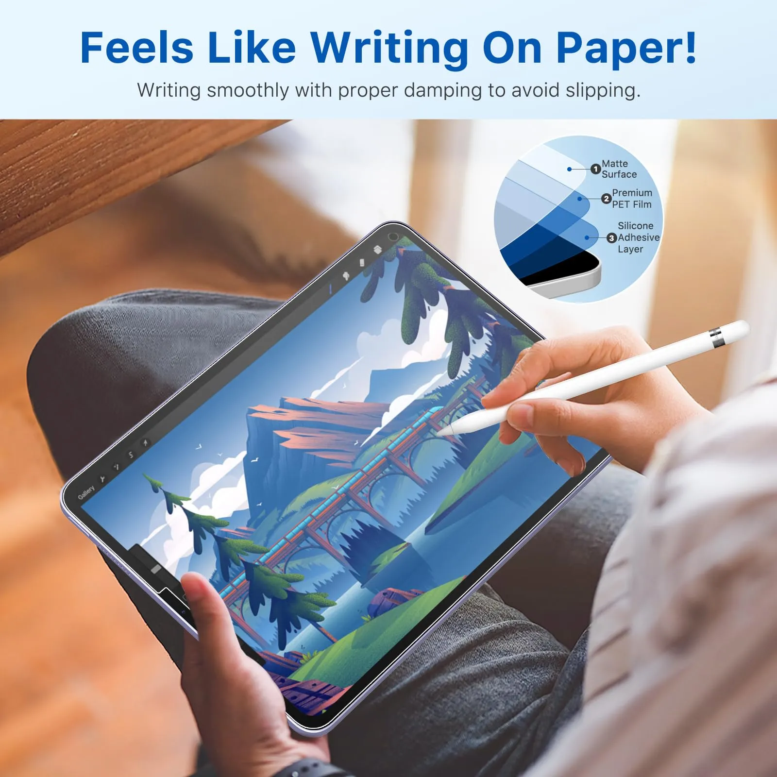 MoKo Pellicola Effetto Carta per iPad Air 5/4 e iPad Pro 11 Pollici, 2 Pezzi - immagine 3