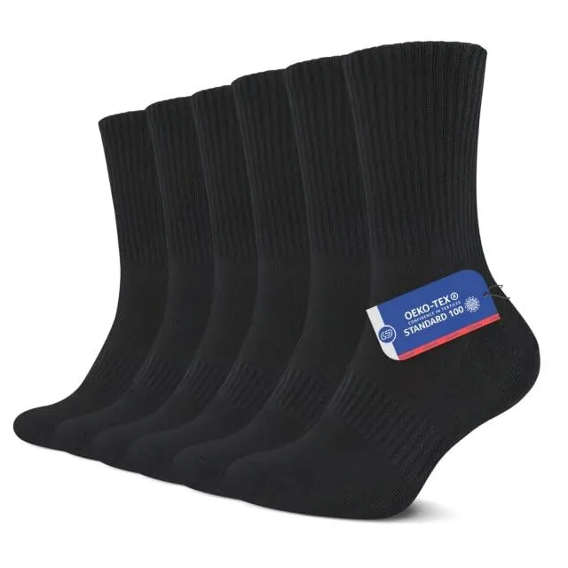 YouShow Calze Tennis Sportive in Cotone, 6 Paia, Nero, 39-42 - immagine 1