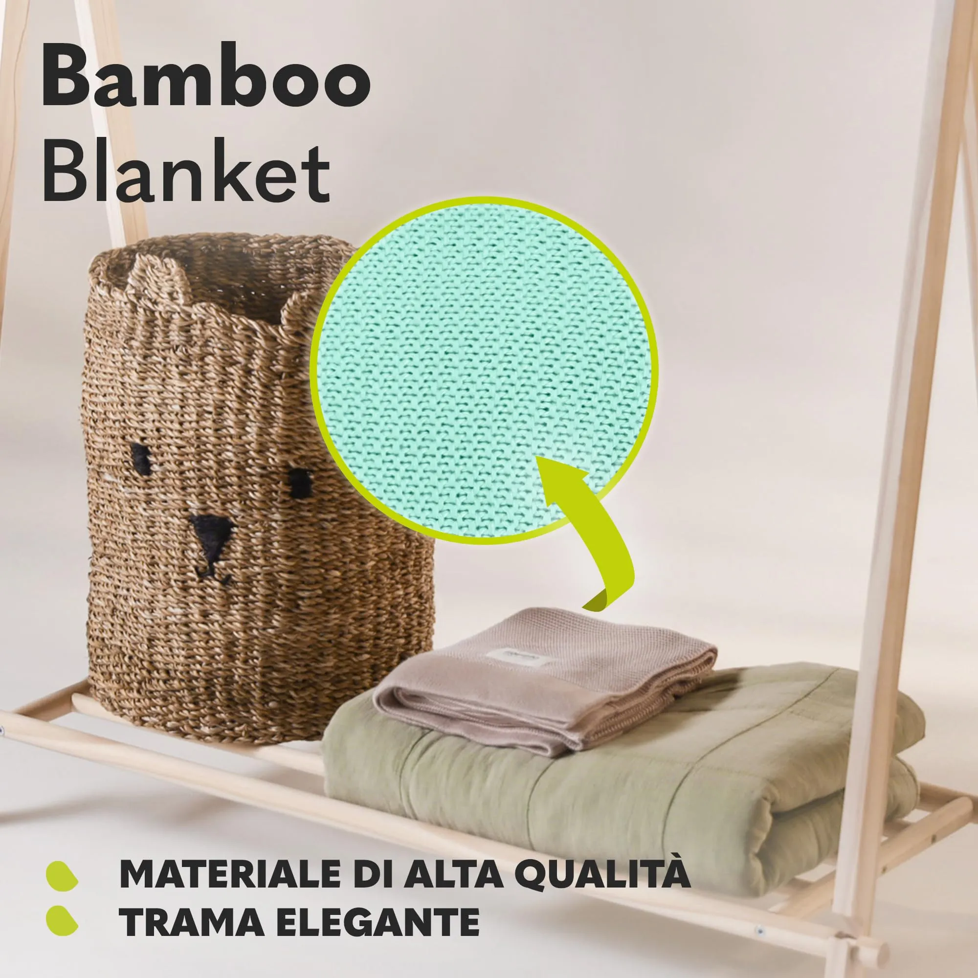 Lionelo Bamboo Blanket, 100x75 cm, Bamboo Cotton - immagine 4