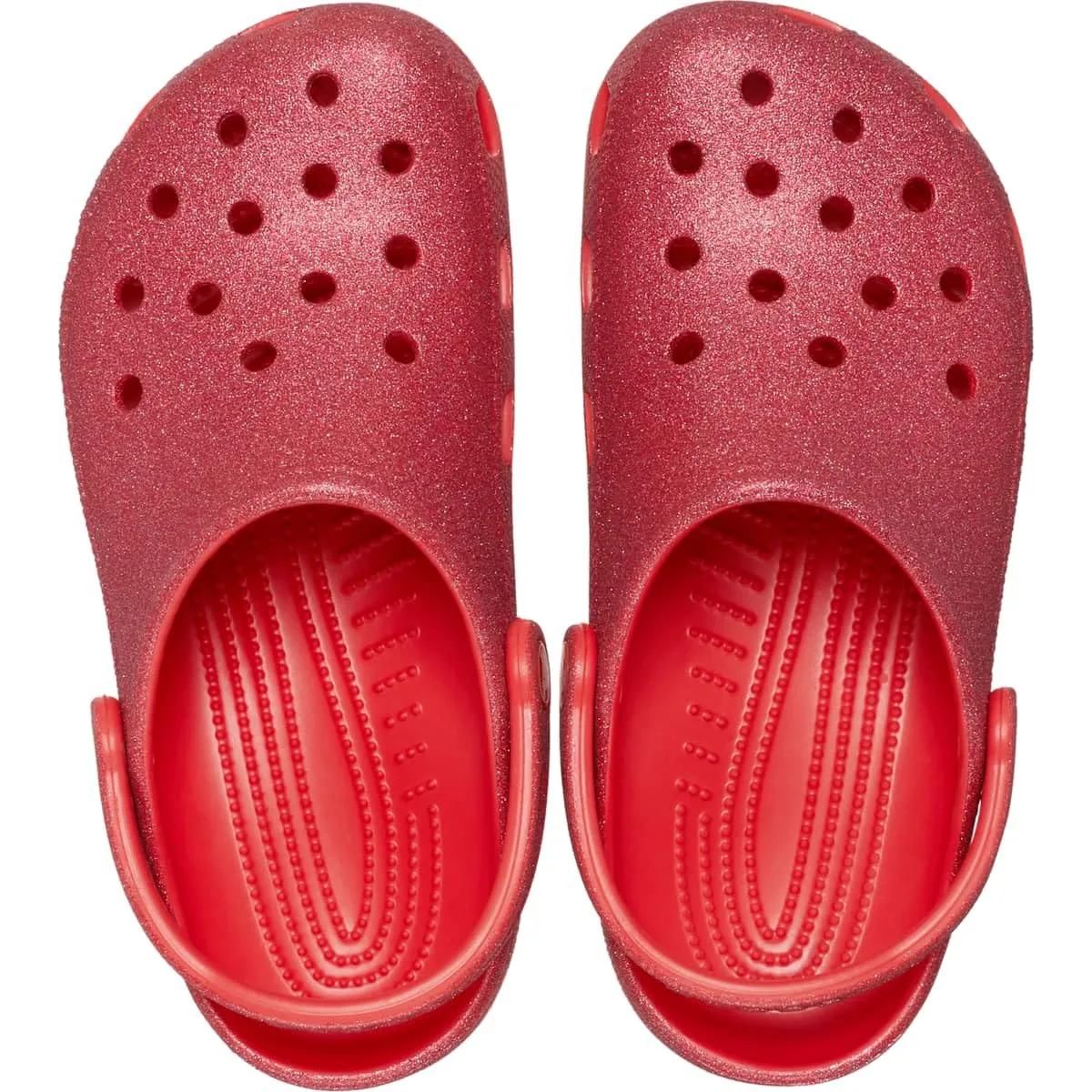 Crocs Zoccoli Classici Glitterati Unisex, Rosso Ciliegia, 10 Women/8 Men - immagine 3