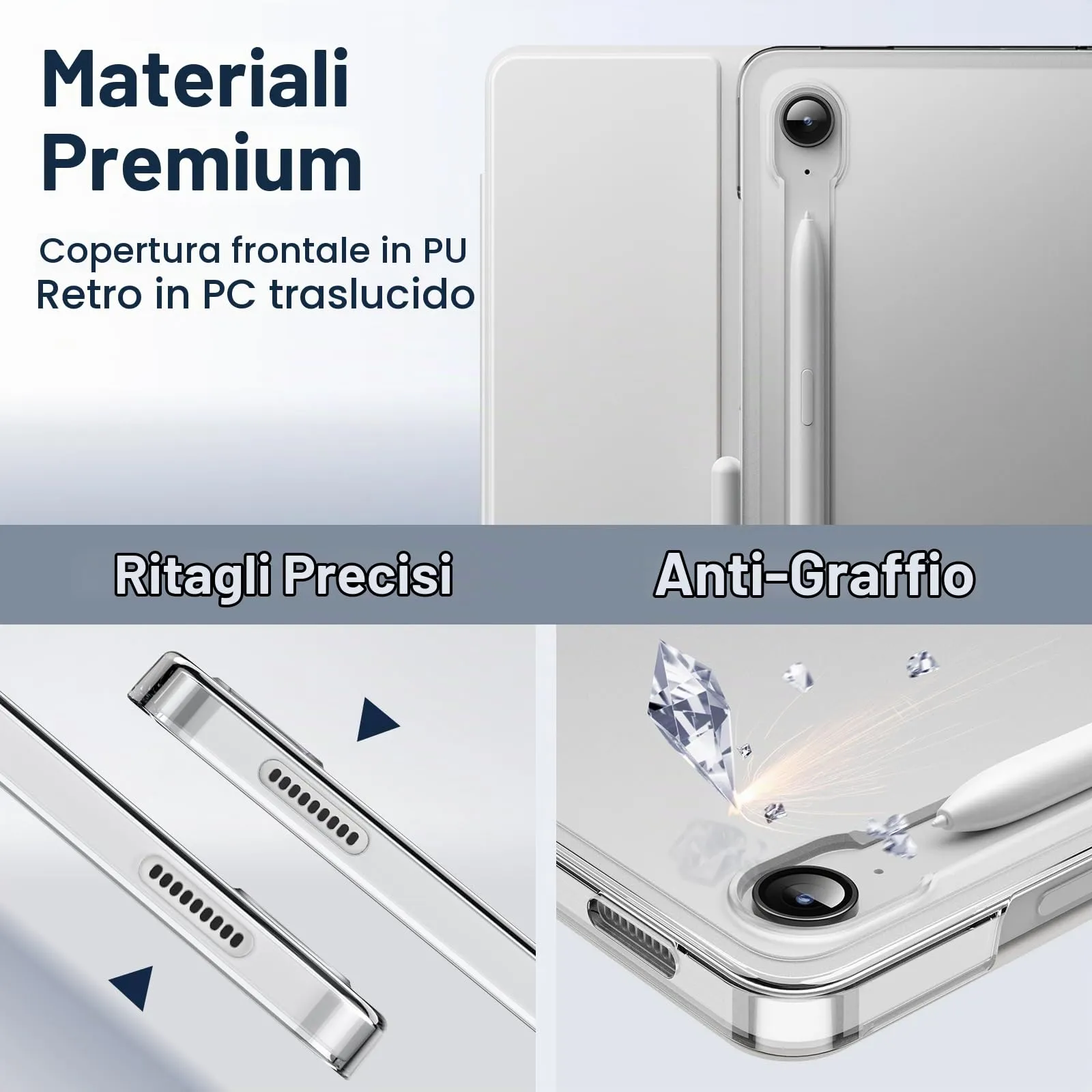 JETech Custodia per Samsung Galaxy Tab S10 Lite/S10 FE/S9 FE 10,9", Silver - immagine 3