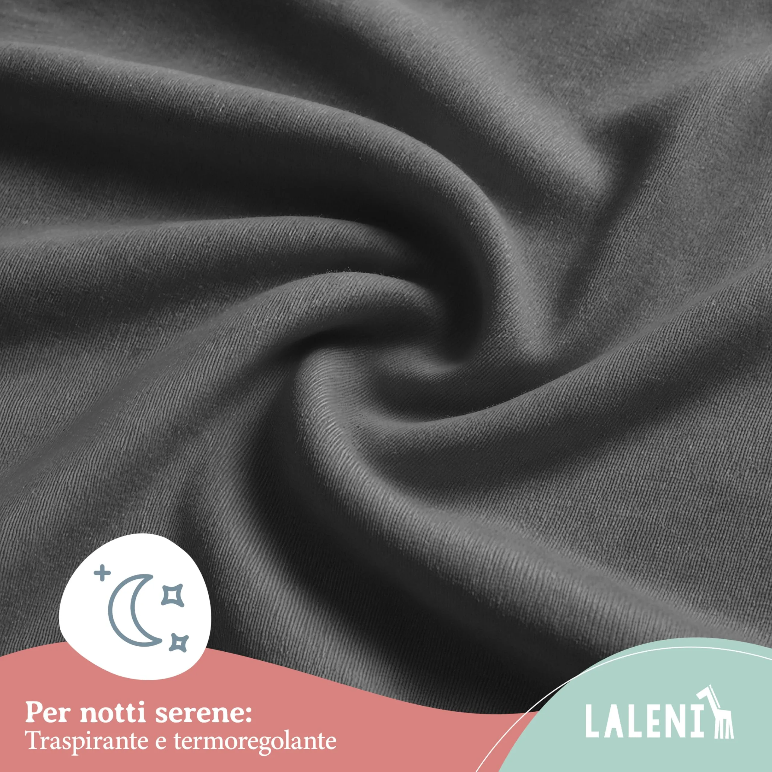 Laleni Lenzuolo Jersey per Babybay 42x81 cm, 2 Pezzi, 100% Cotone, Anthracite - immagine 5