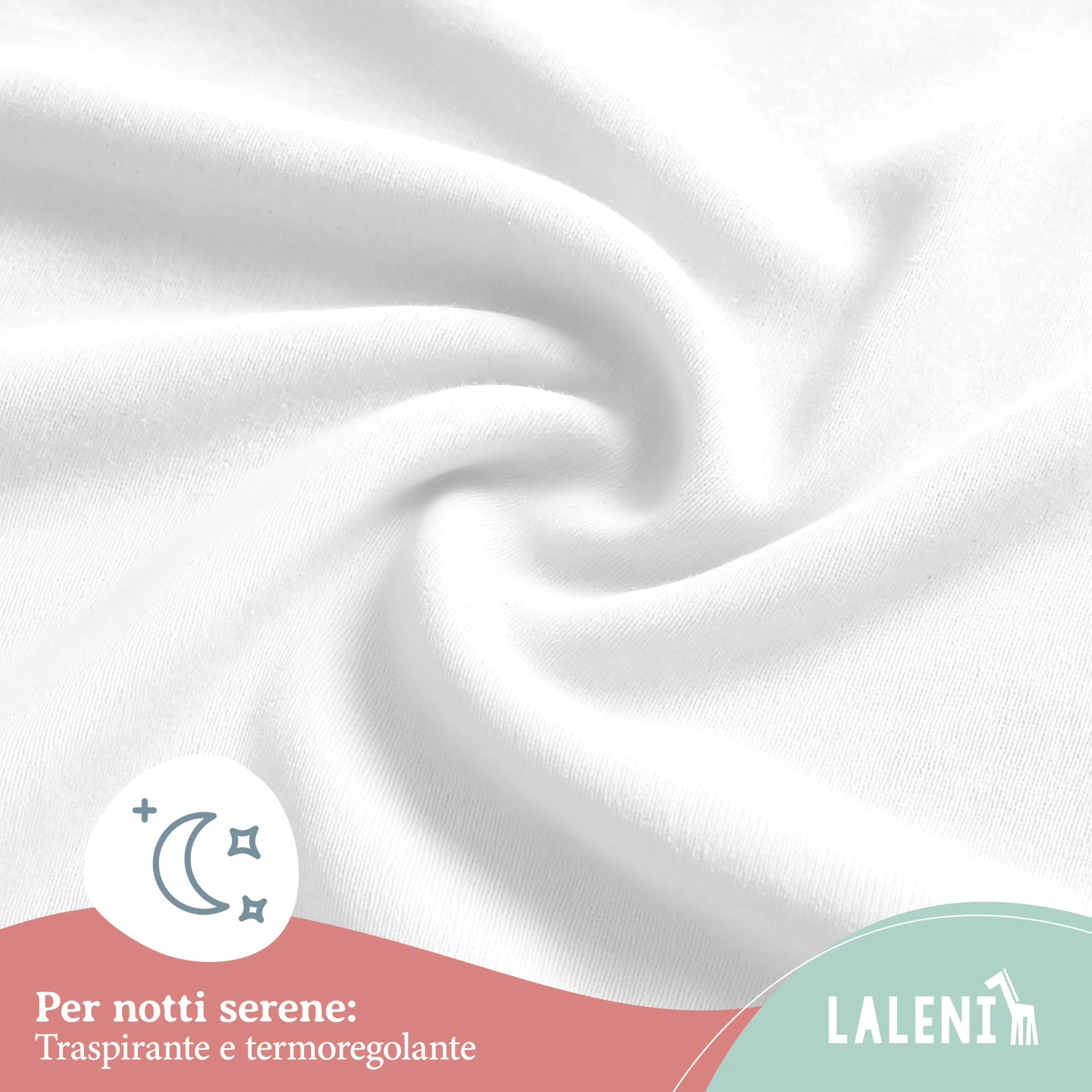 Laleni Lenzuolo Jersey per Babybay Original, 42x81 cm, 100% Cotone, Bianco - immagine 5