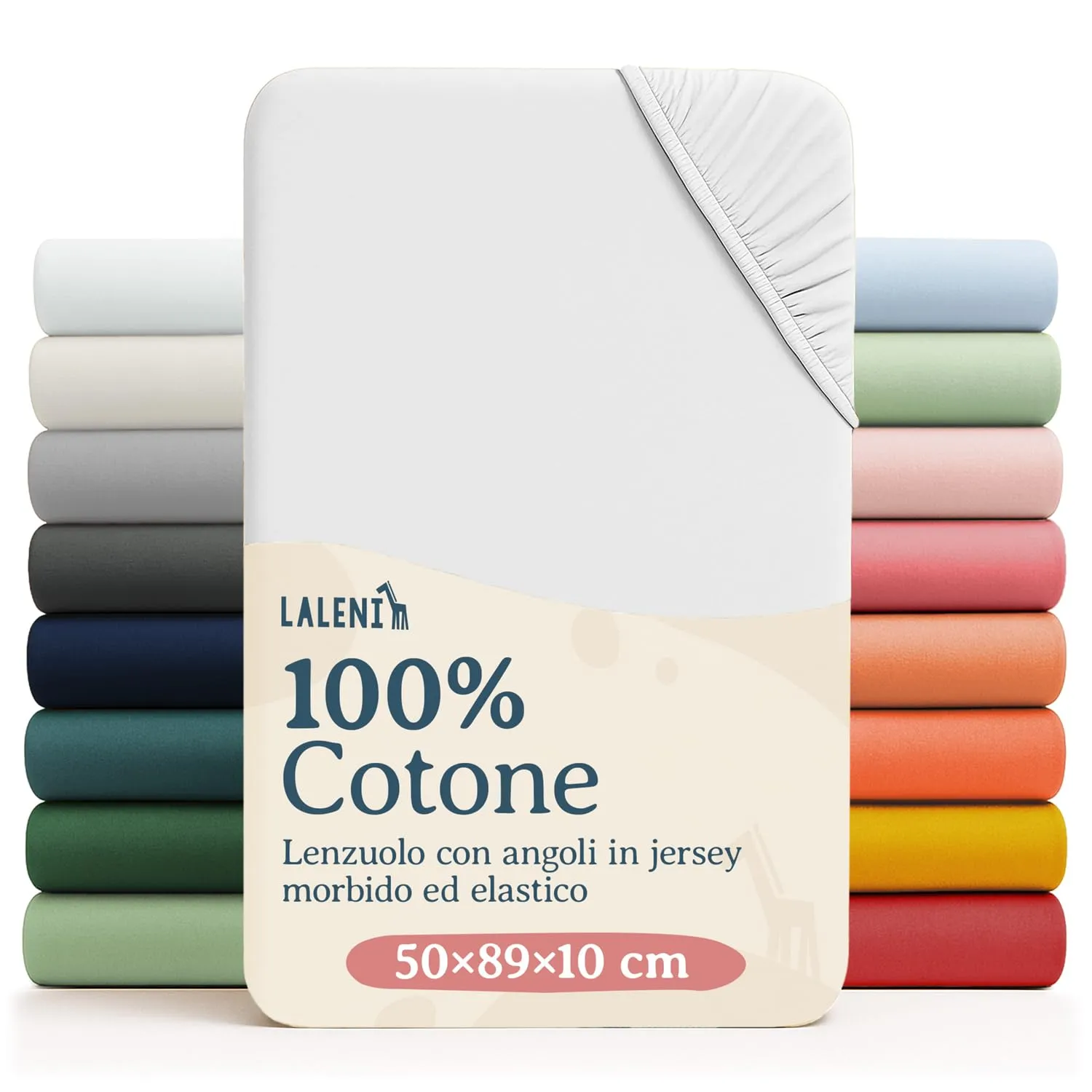 Laleni Lenzuolo Jersey per Babybay Maxi, 50x89 cm, 100% Cotone, Bianco, 2 Pezzi - immagine 1