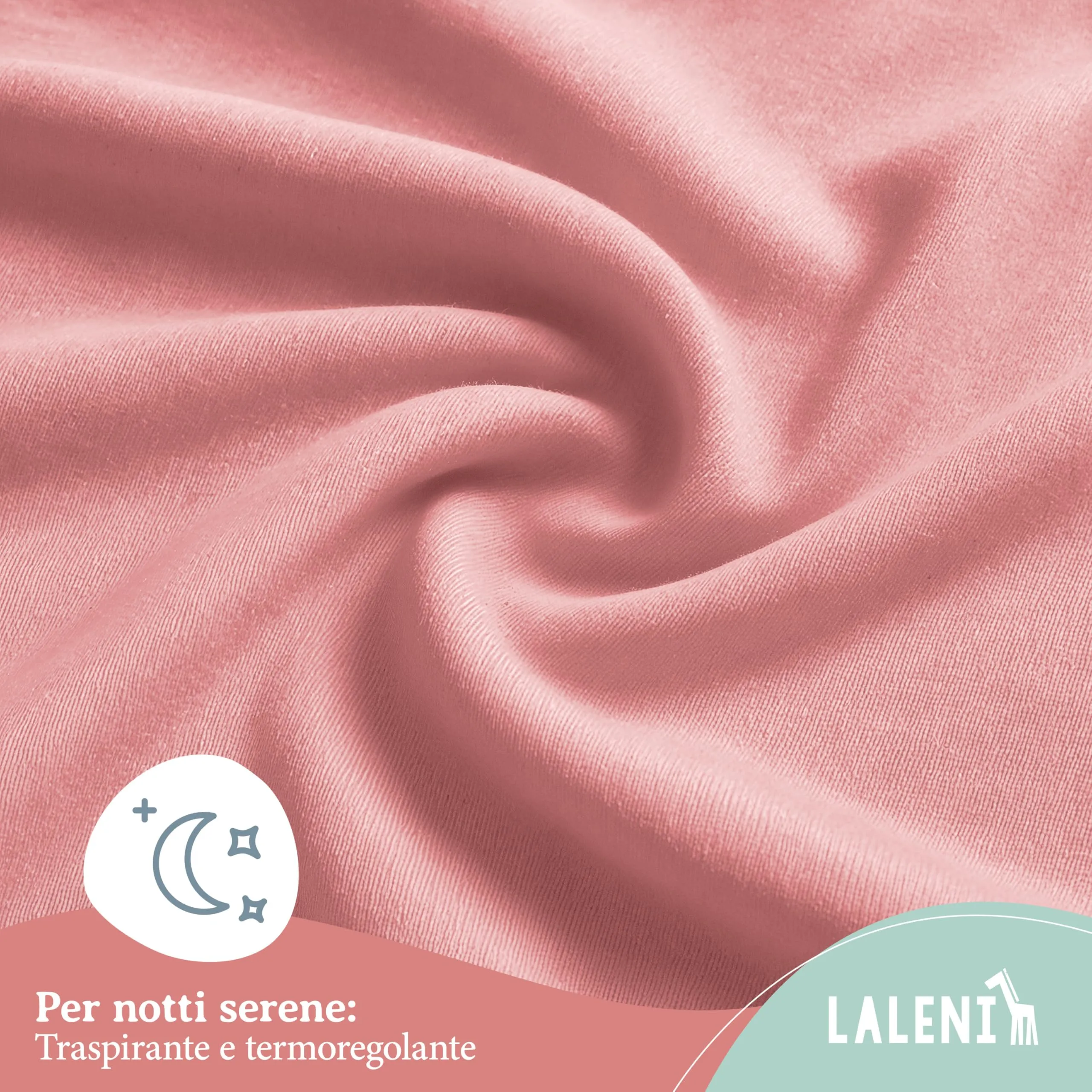 Laleni Lenzuolo Jersey per Culla Ovale 38x77 cm, 100% Cotone, Corallo - immagine 5