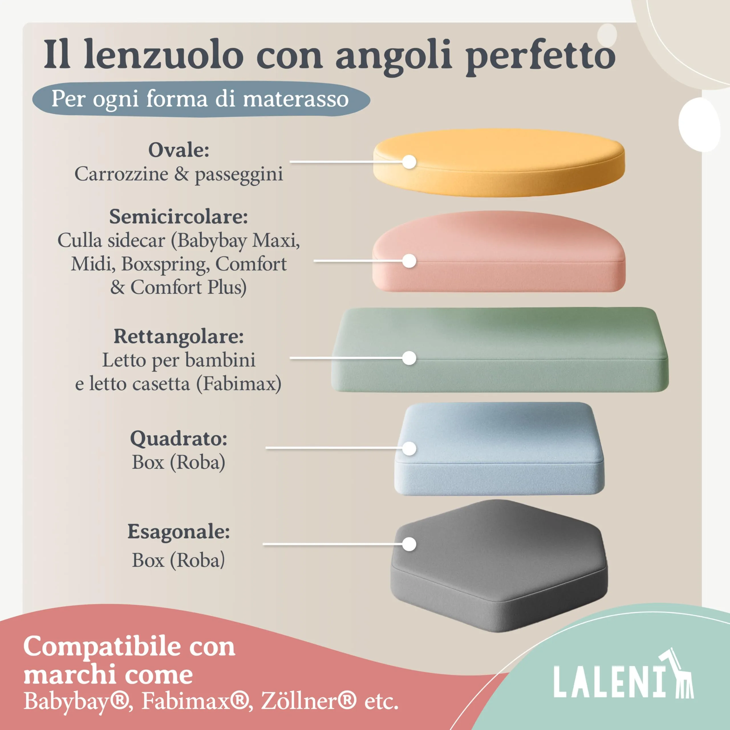 Laleni Lenzuolo Jersey per Culla Ovale 38x77 cm, 100% Cotone, Rosa - immagine 7