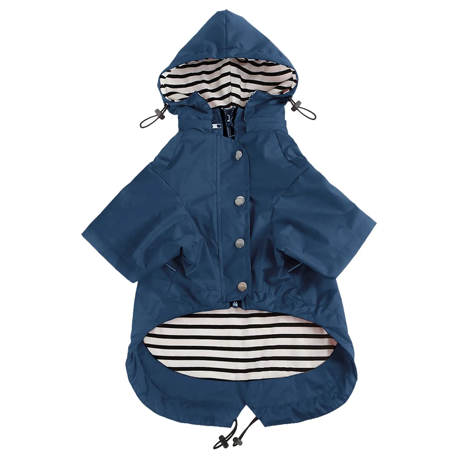 Morezi Impermeabile per cani con cappuccio staccabile, Blu scuro, S - immagine 1