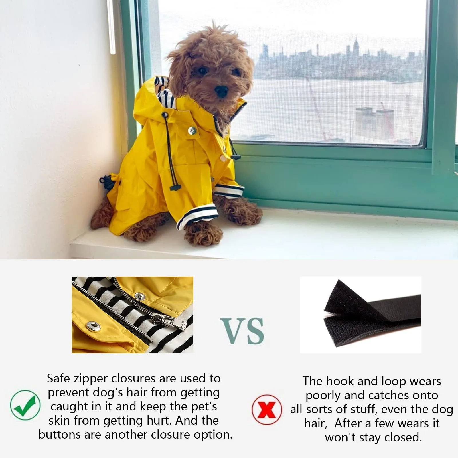 Impermeabile Morezi per cani, traspirante con cappuccio staccabile, Blu scuro, XXL - immagine 6