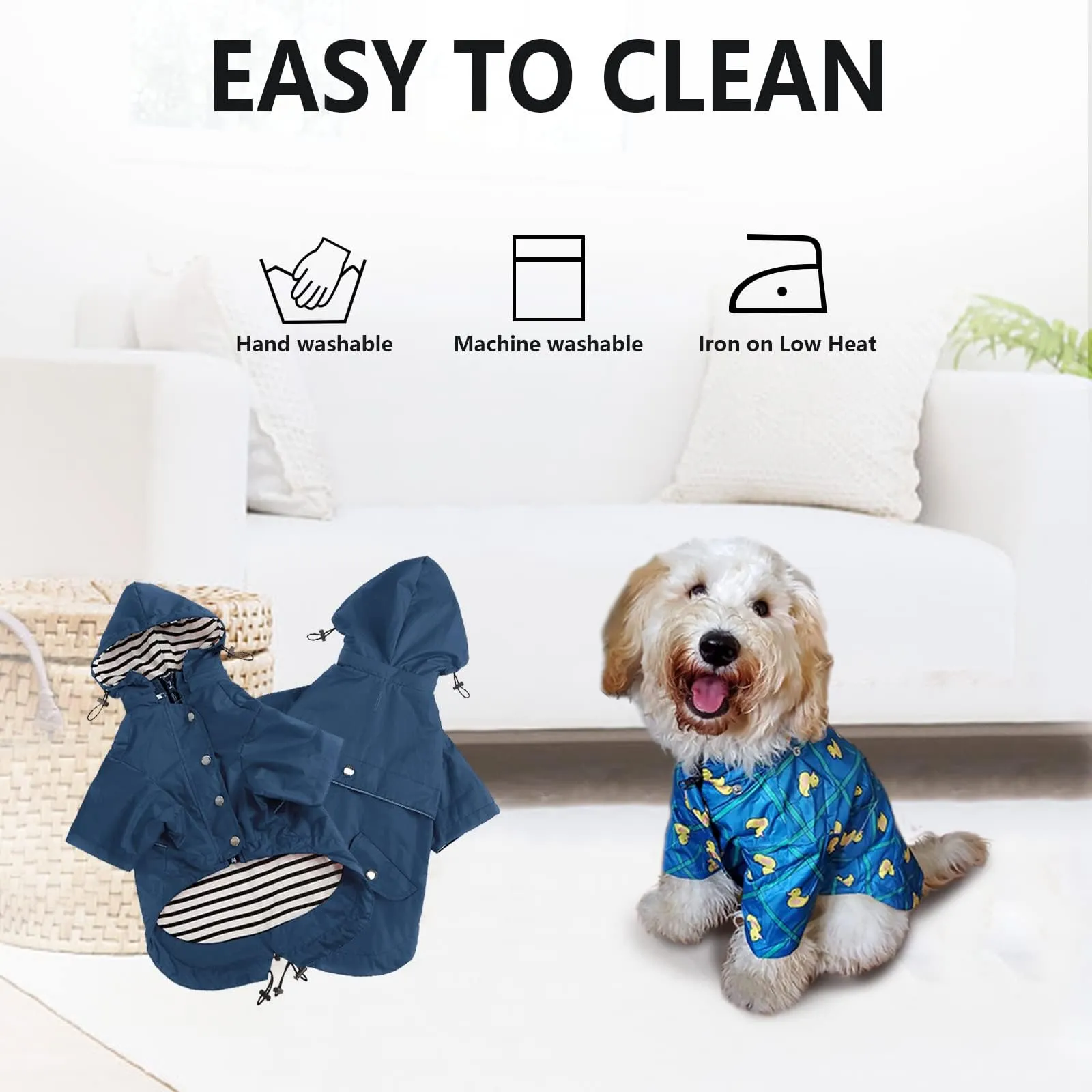 Impermeabile Morezi per cani, traspirante con cappuccio staccabile, Blu scuro, XXL - immagine 7