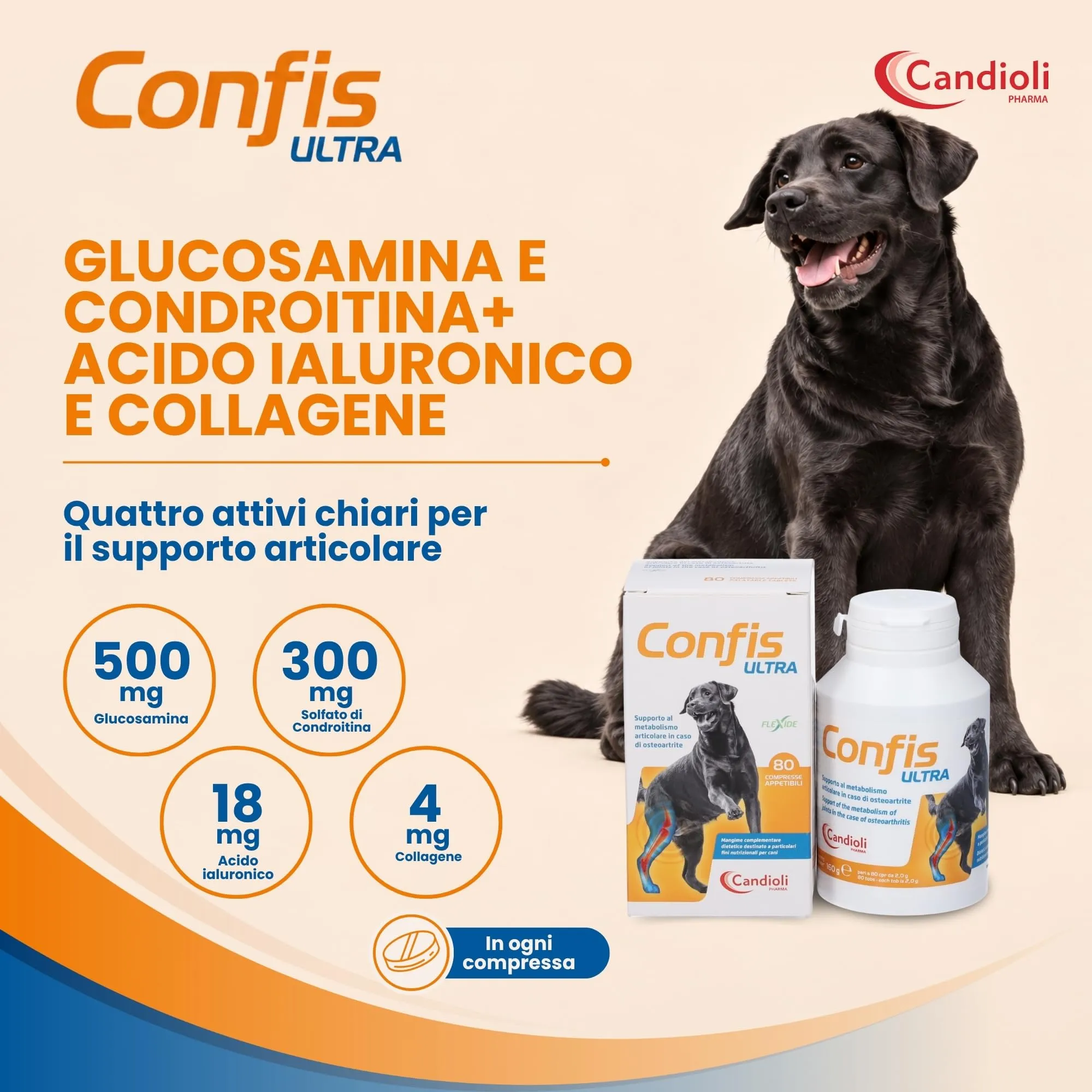 Candioli Confis Ultra Cane, 80 Compresse per Articolazioni - immagine 3
