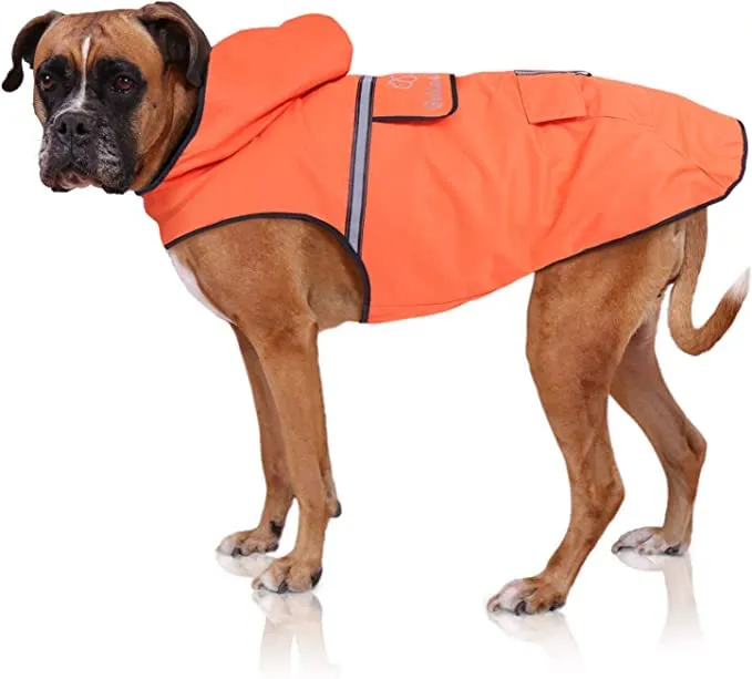 Bella & Balu Impermeabile Cane con Cappuccio e Catarifrangenti, L, Arancione - immagine 1