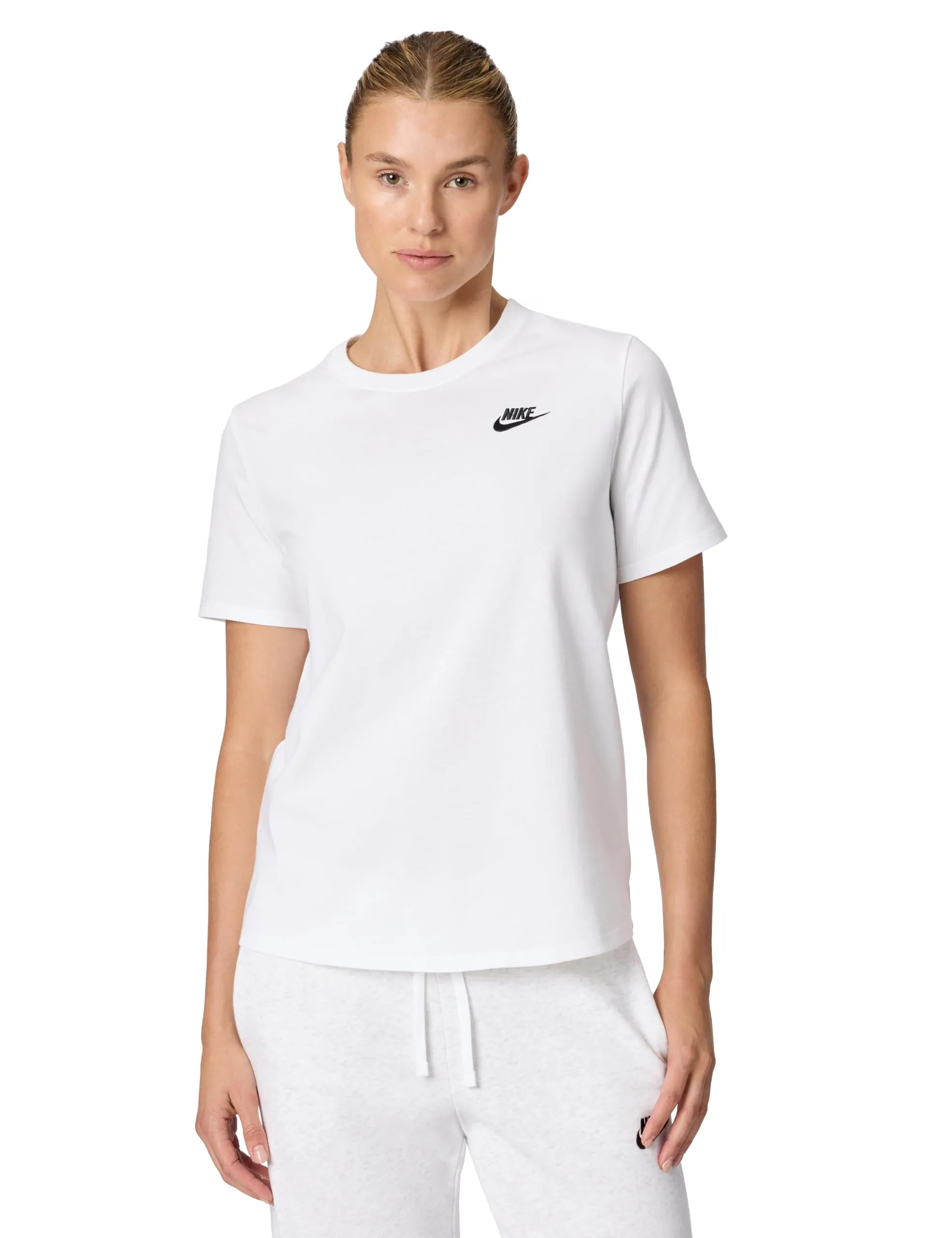 Nike SW Club T-Shirt, Bianco, S Donna - immagine 1