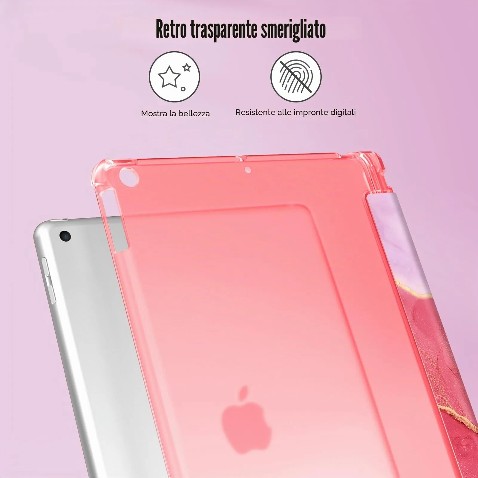 FINTIE Cover per iPad 10.2 pollici (9a/8a/7a Generazione, 2021/2020/2019) - Rosa Marble - immagine 5